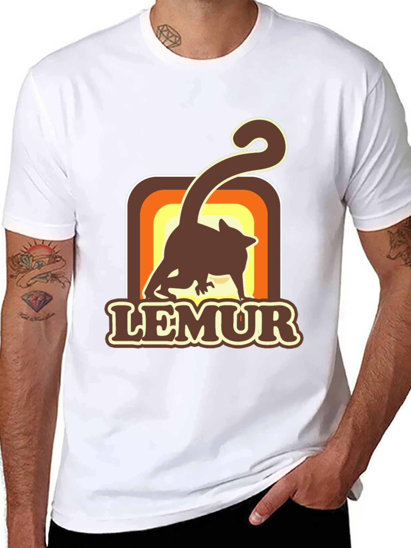Retro Lemur Graphic T-Shirt - Soft Cotton Tee