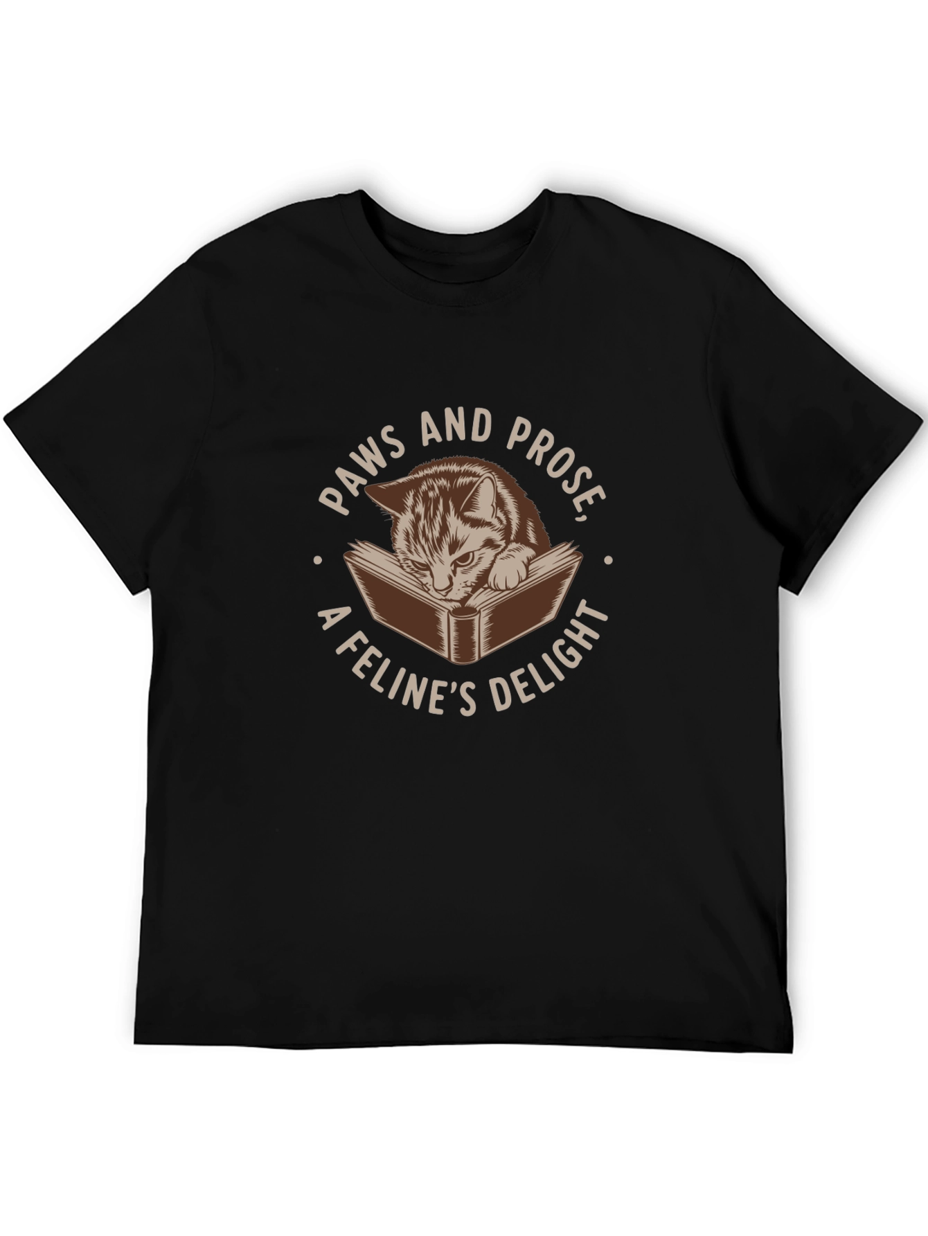 Paws and Prose Cat Lovers T-Shirt