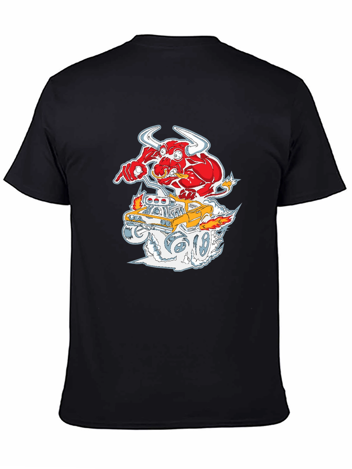 Cartoon Bull Hotrod T-Shirt