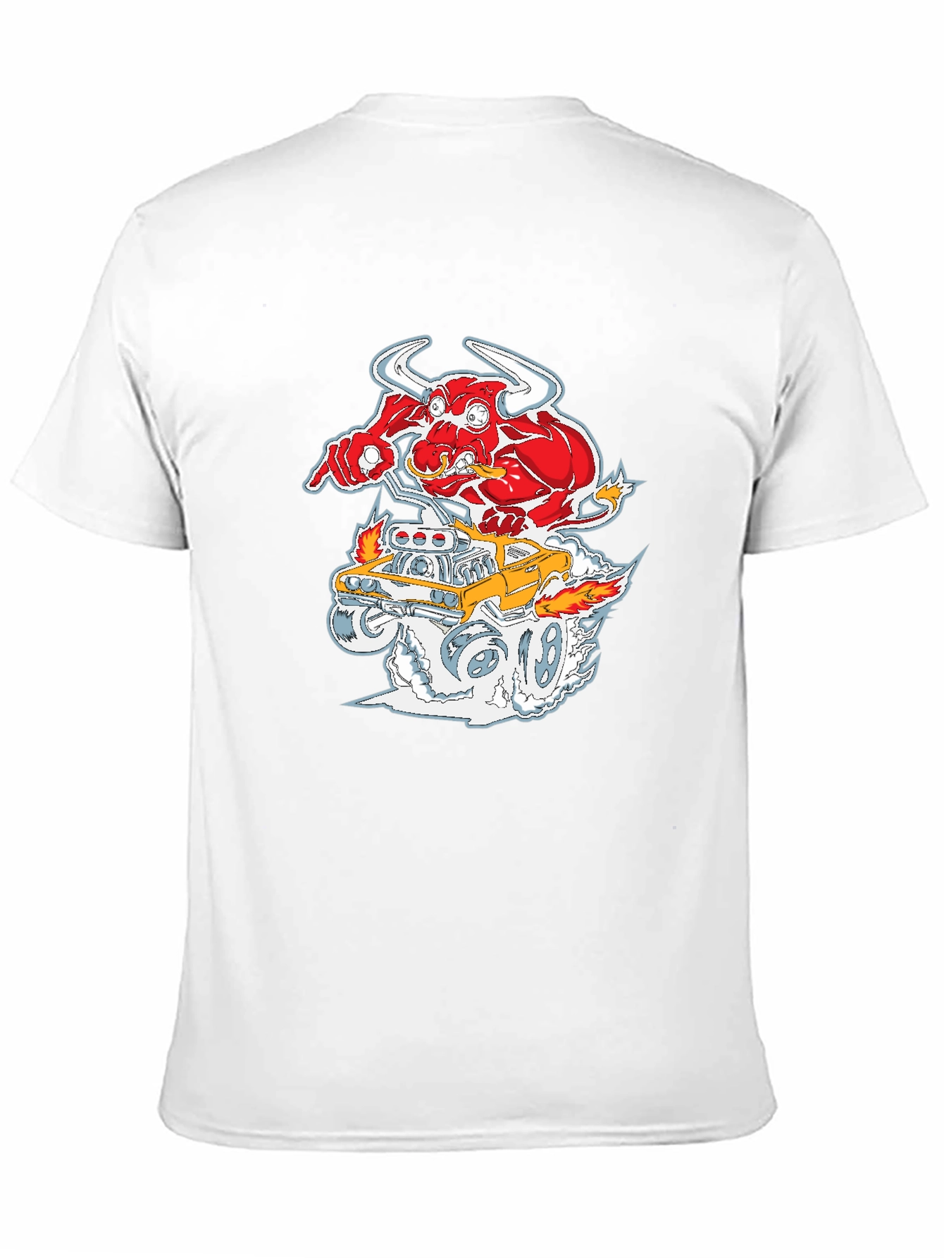 Cartoon Bull Hotrod T-Shirt