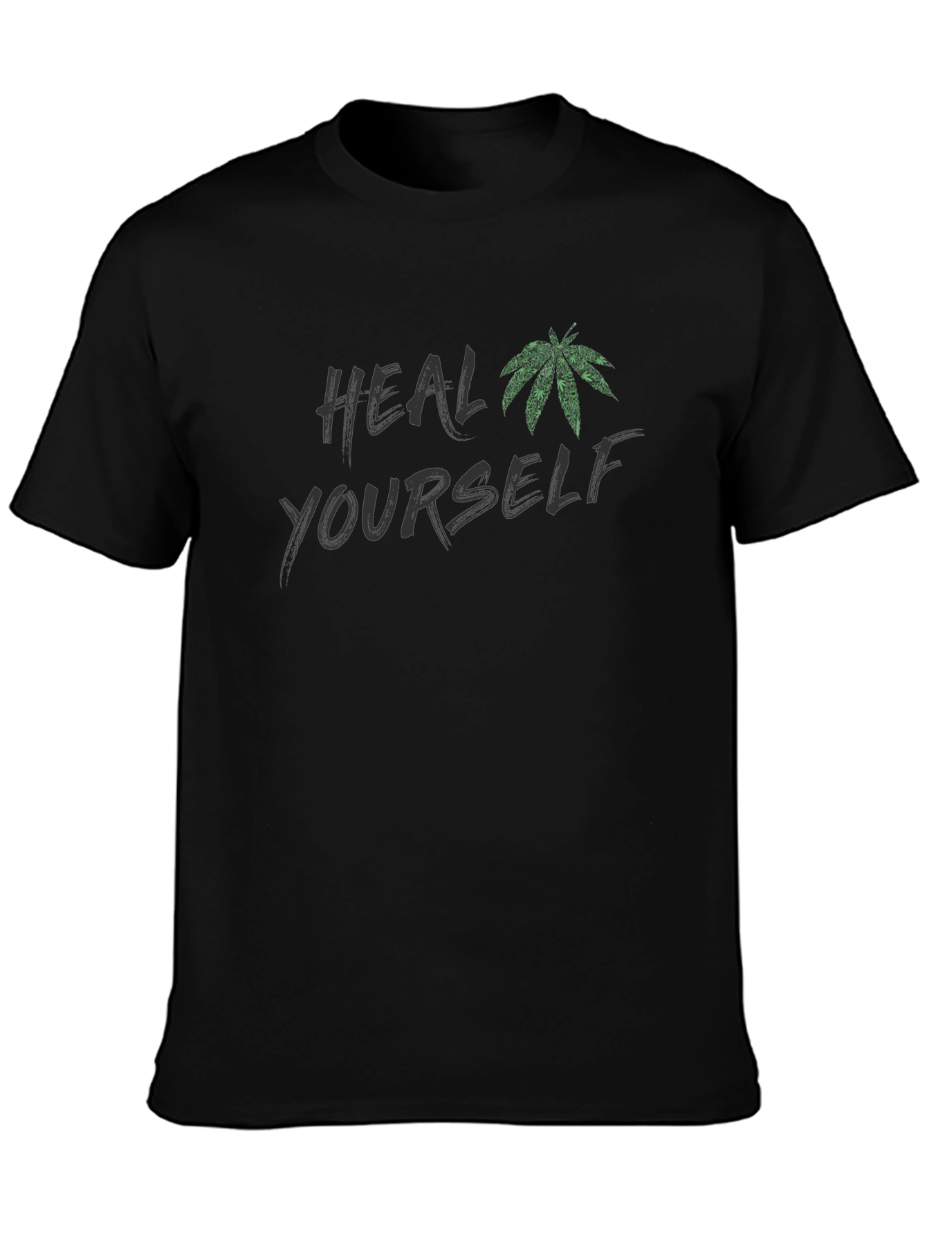 Heal Yourself Marijuana Leaf Graphic Tee