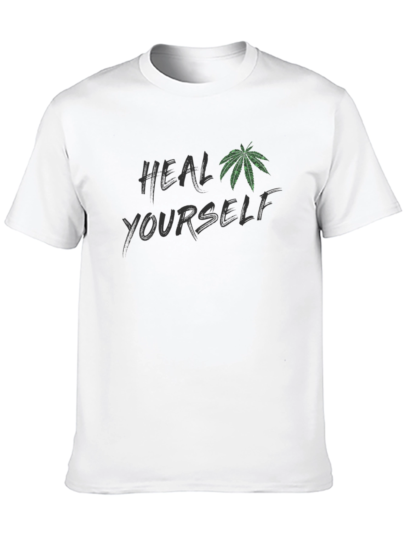 Heal Yourself Marijuana Leaf Graphic Tee