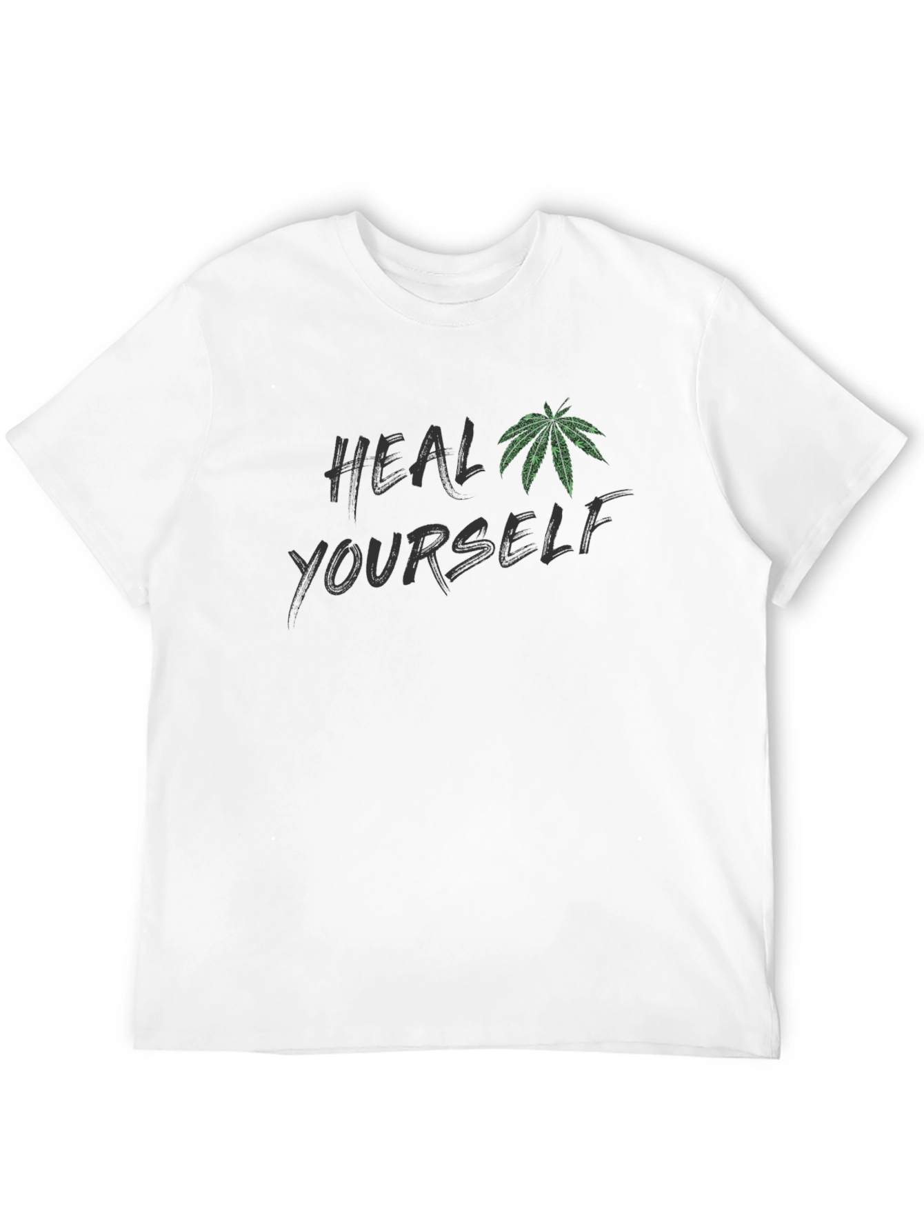 Heal Yourself Marijuana Leaf Graphic Tee