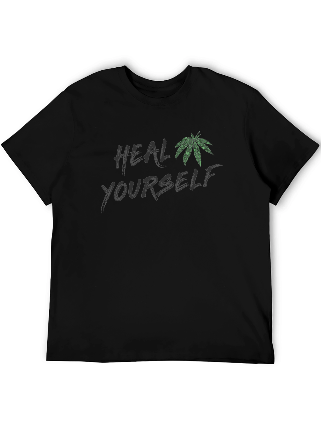 Heal Yourself Marijuana Leaf Graphic Tee