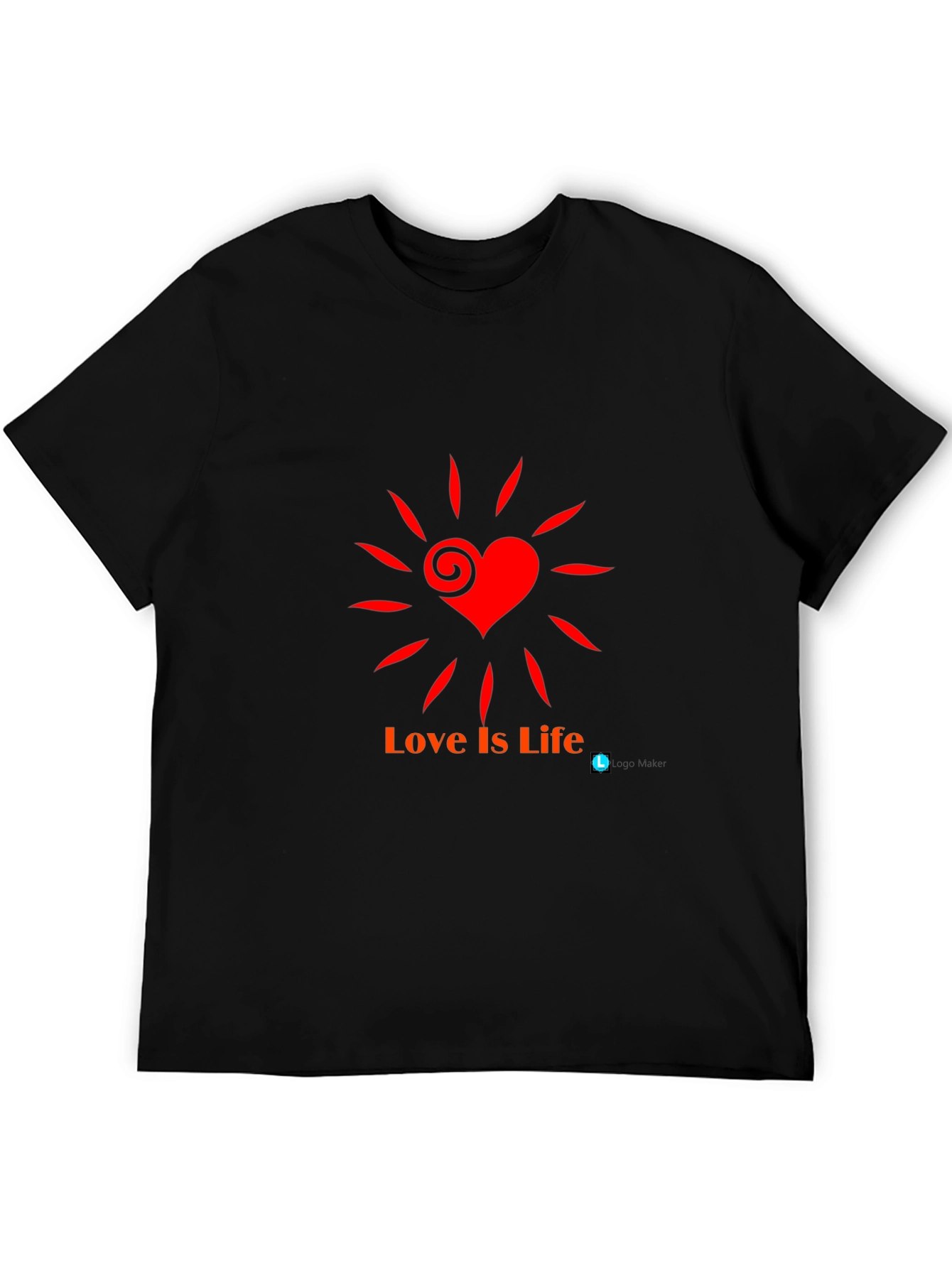 Love is Life T-Shirt - Black Casual Tee