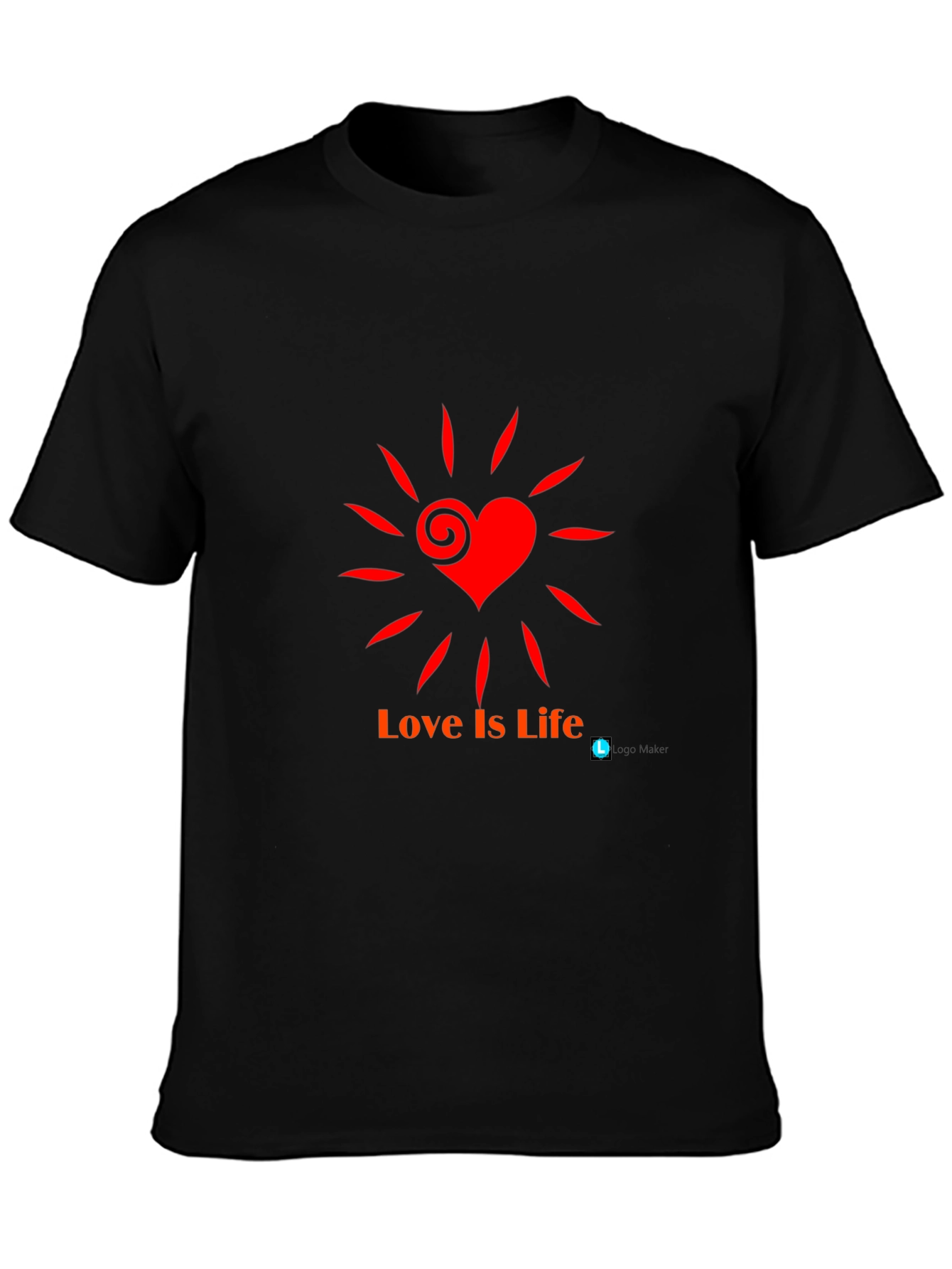 Love is Life T-Shirt - Black Casual Tee