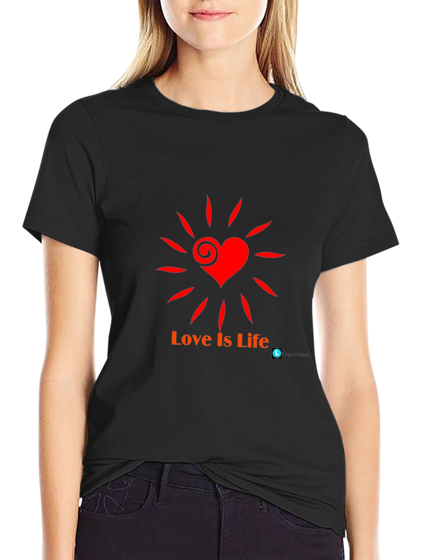 Love is Life T-Shirt - Black Casual Tee