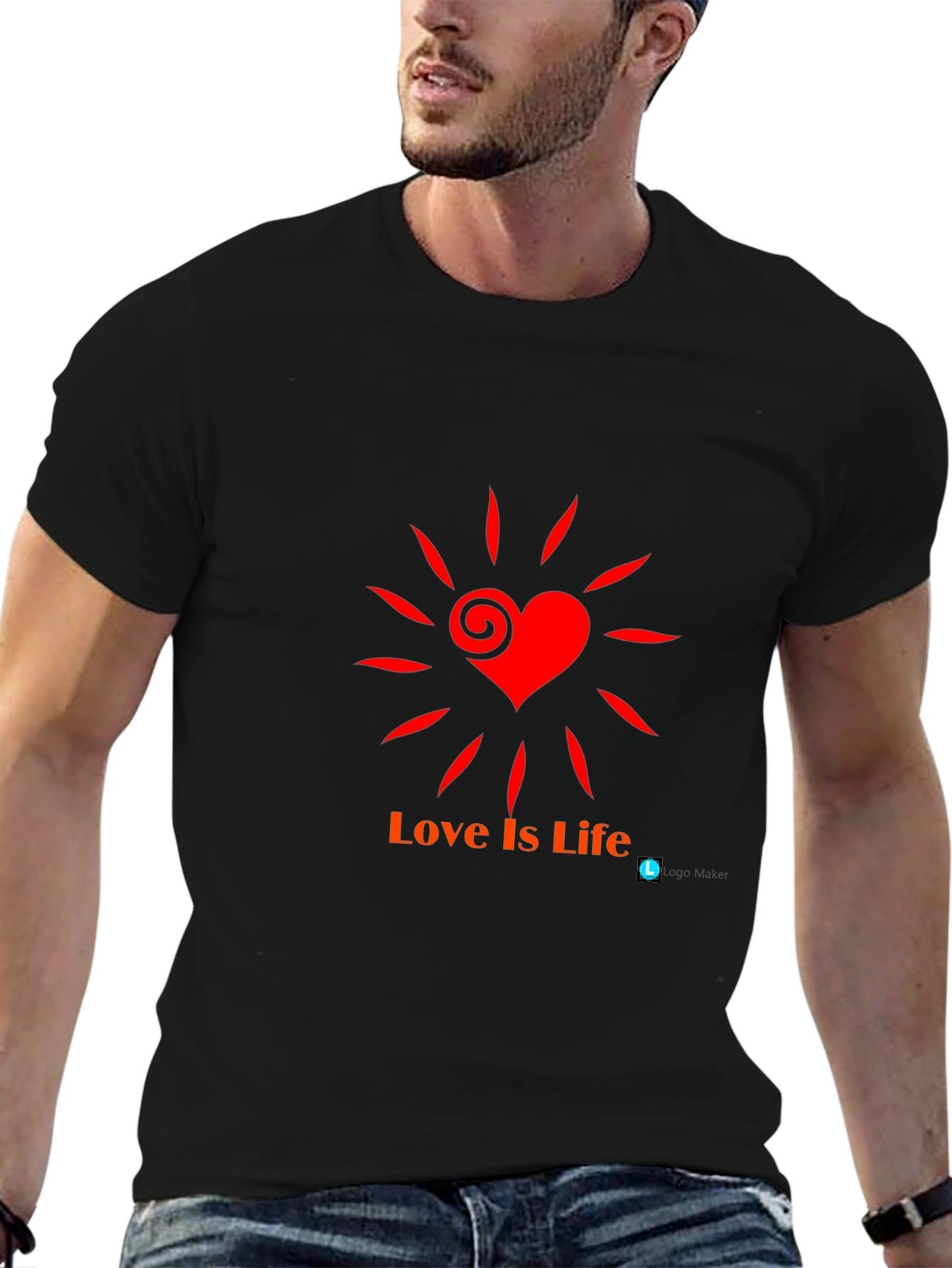 Love is Life T-Shirt - Black Casual Tee