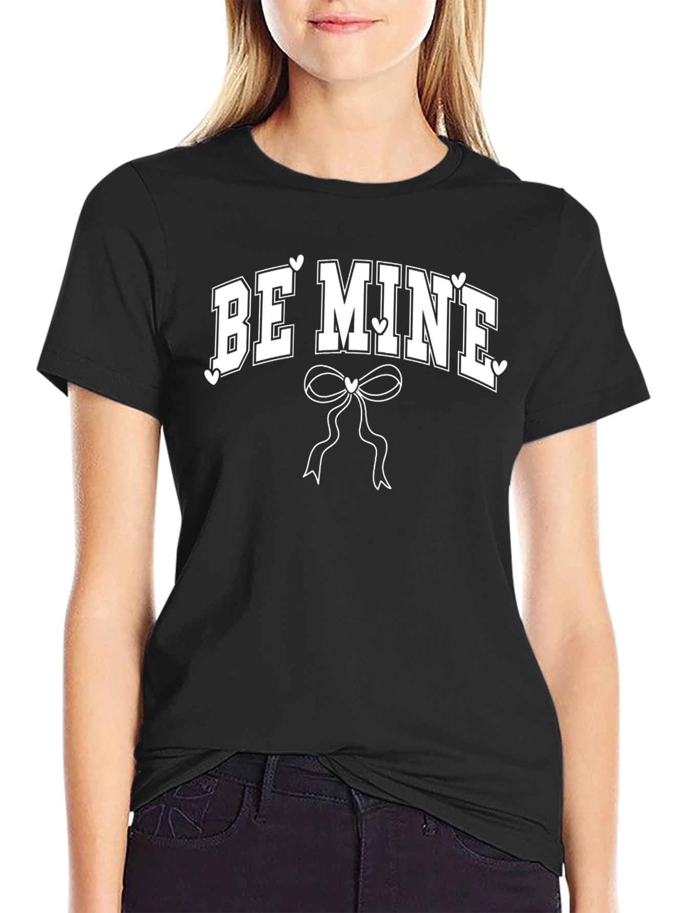 Be Mine Graphic Tee - Valentines Day Bow Shirt