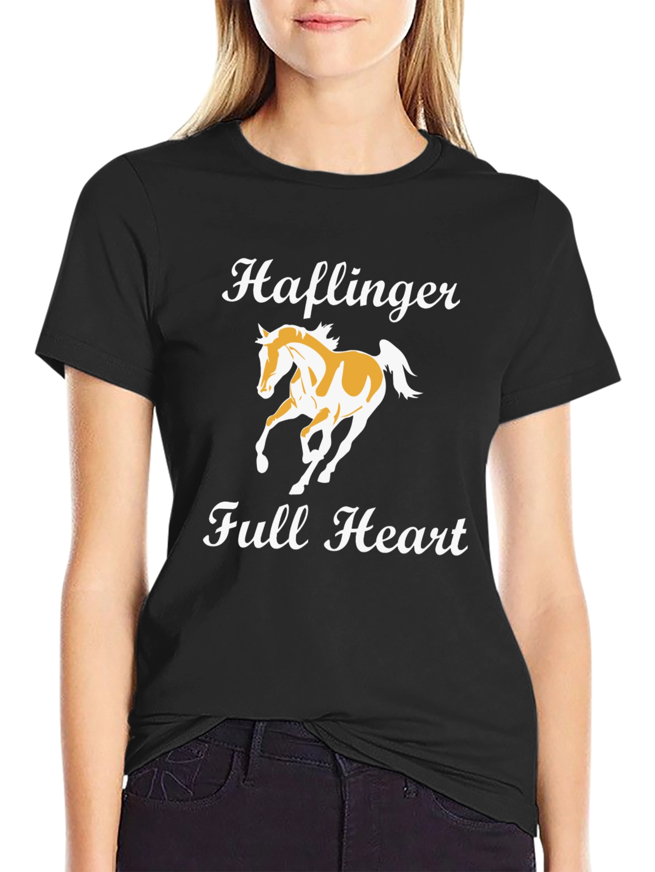 Haflinger Full Heart Black T-Shirt