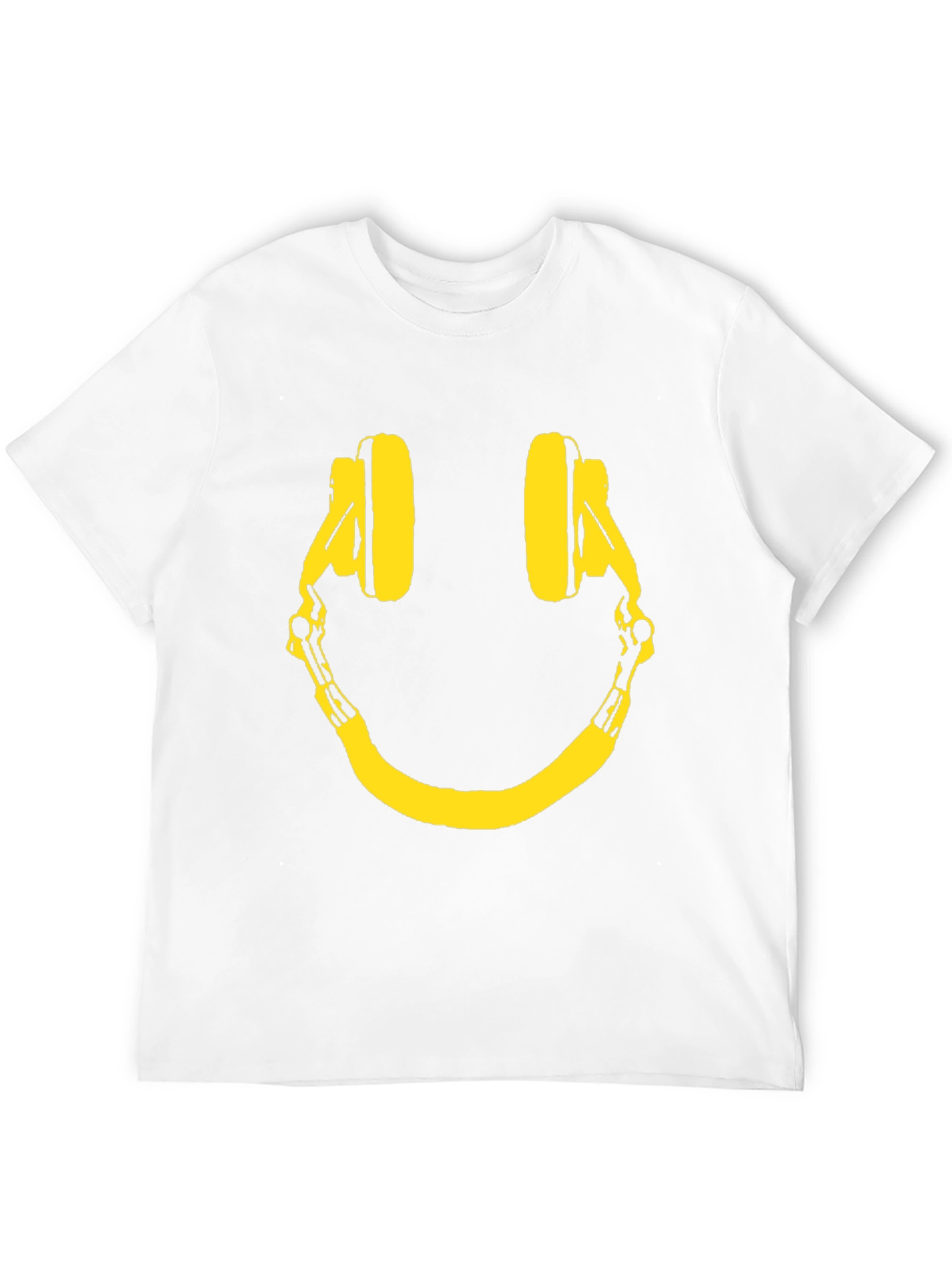 Smiley Headphone Graphic Tee - Black