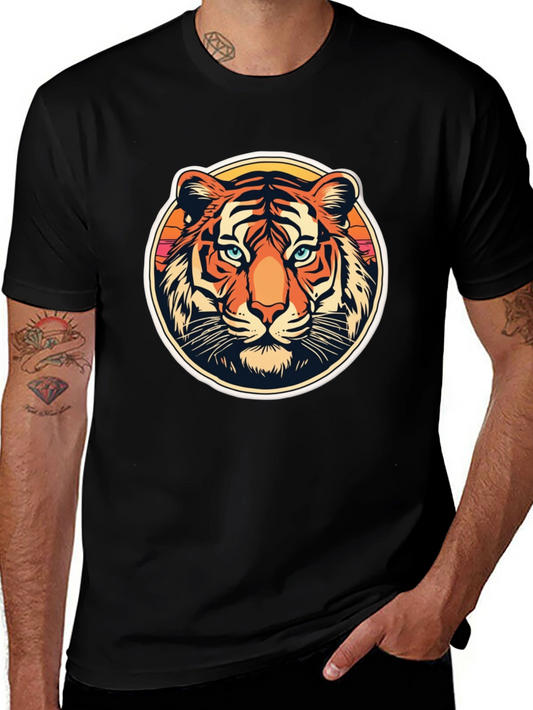 Retro Tiger Graphic Tee - Vintage Animal Print Shirt