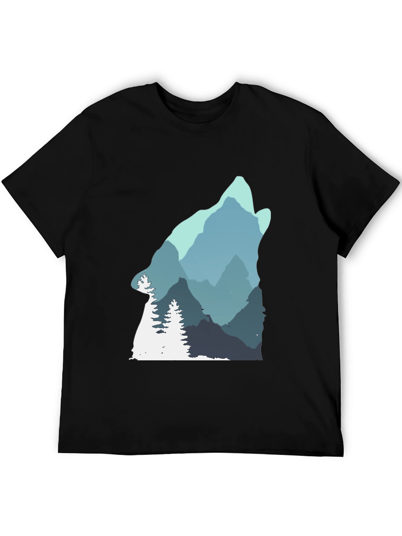 Wolf Mountain Graphic Tee - Nature Inspired Design