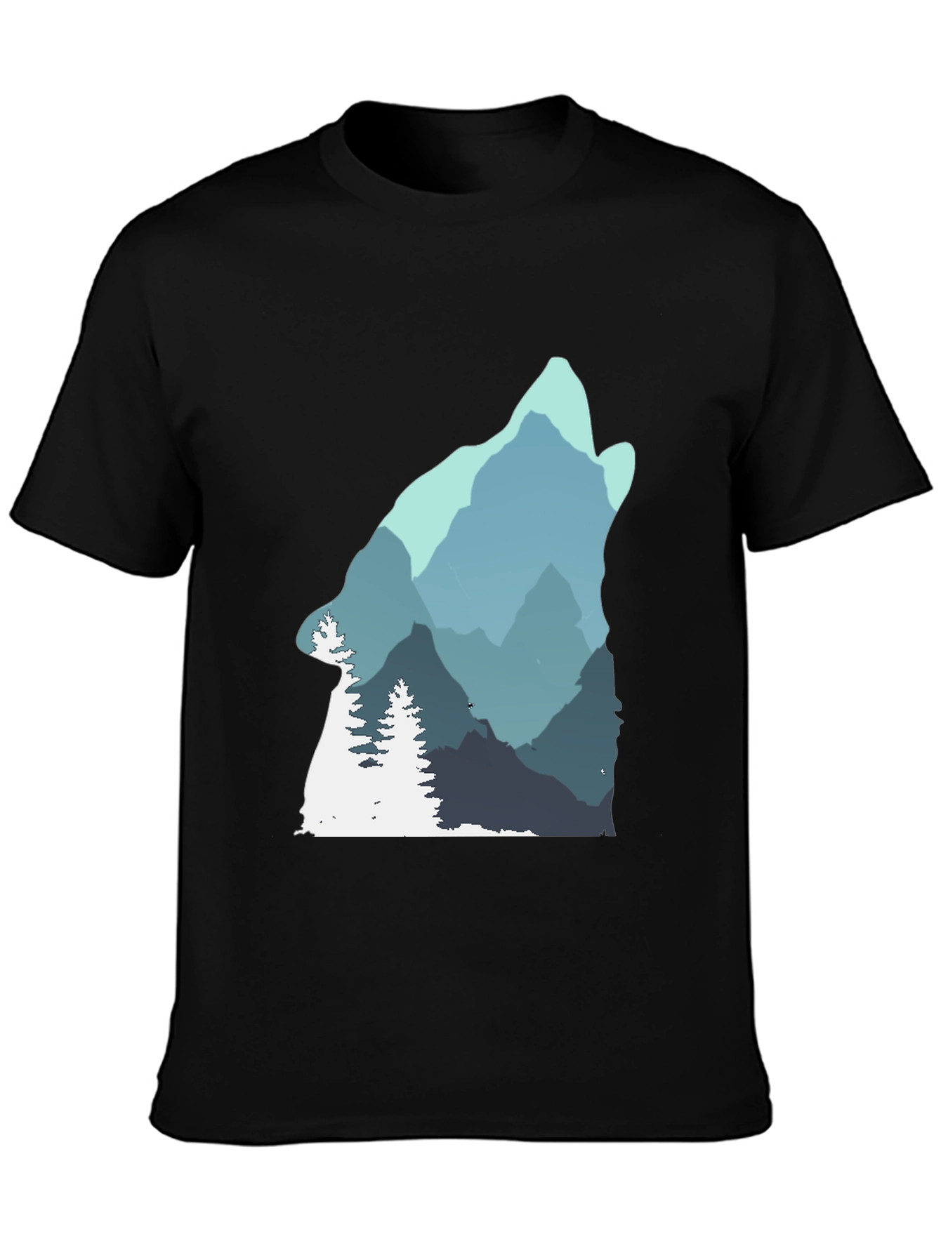Wolf Mountain Graphic Tee - Nature Inspired Design
