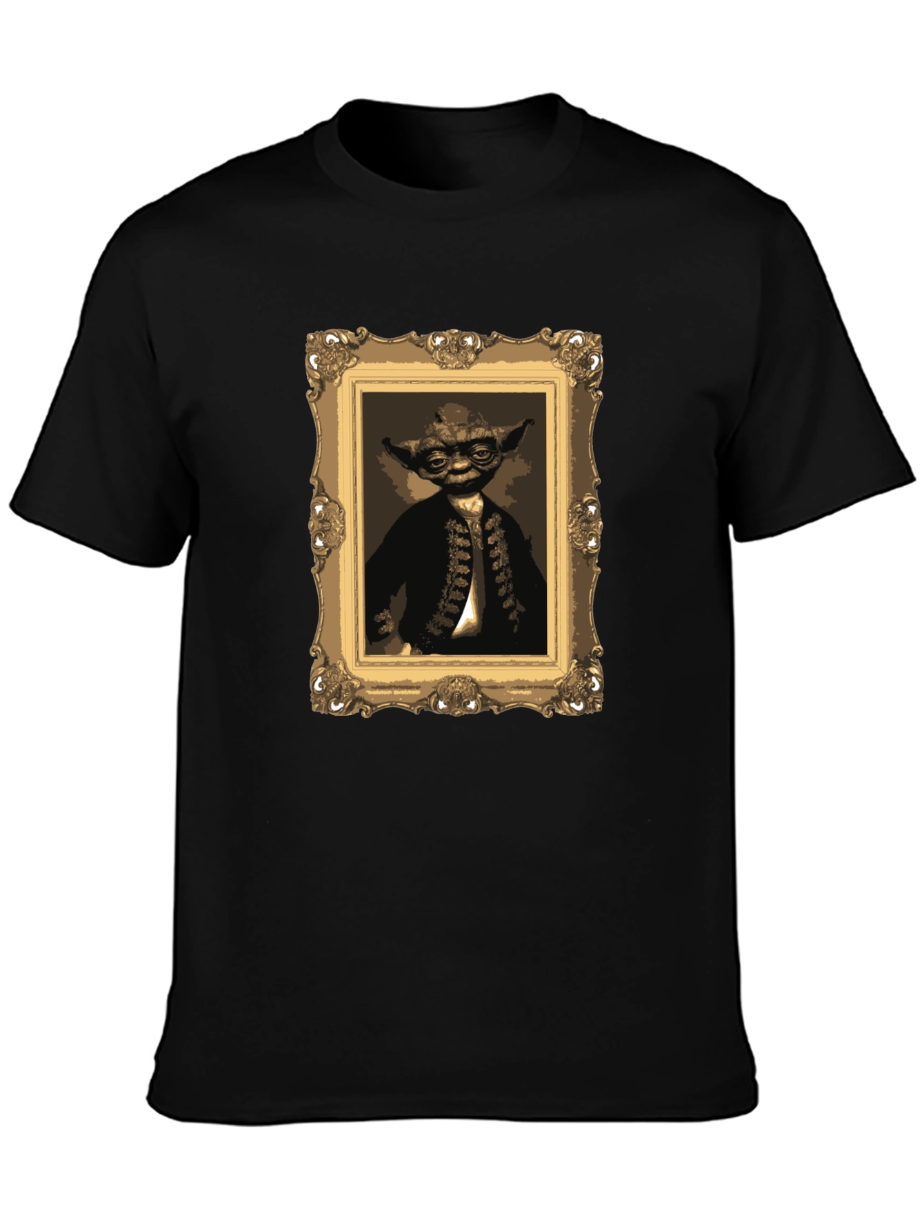 Yoda Portrait Graphic Tee - Black Crew Neck