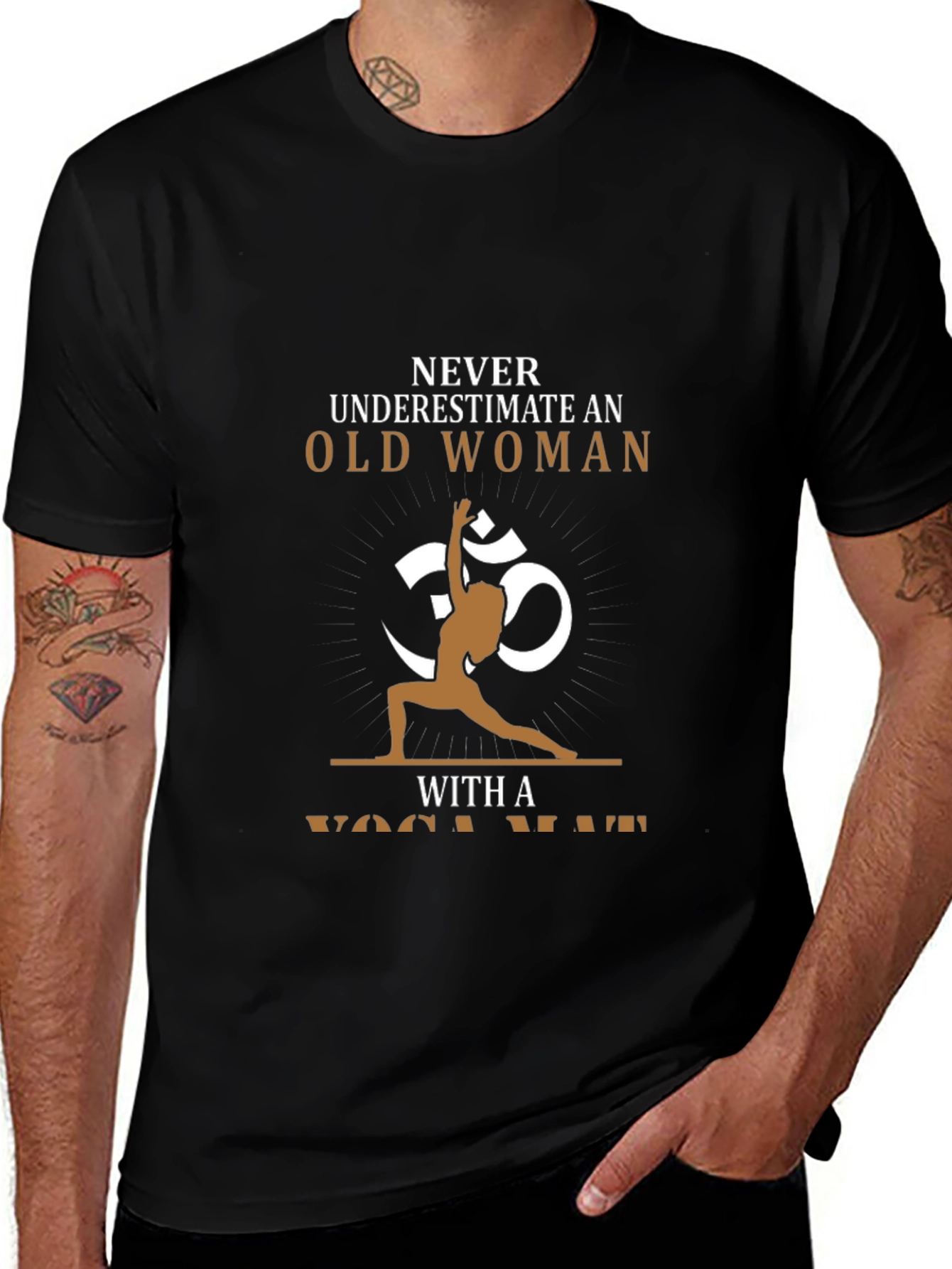 Never Underestimate Old Woman Yoga T-Shirt