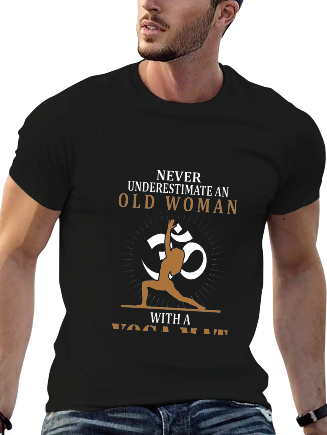 Never Underestimate Old Woman Yoga T-Shirt