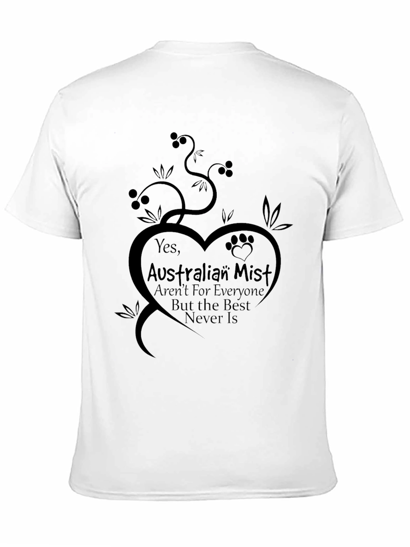 Australian Mist Cat Breed T-Shirt Heart Design