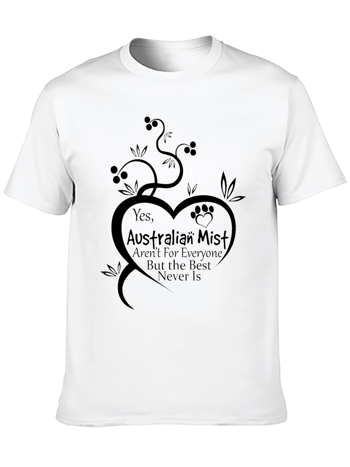 Australian Mist Cat Breed T-Shirt Heart Design