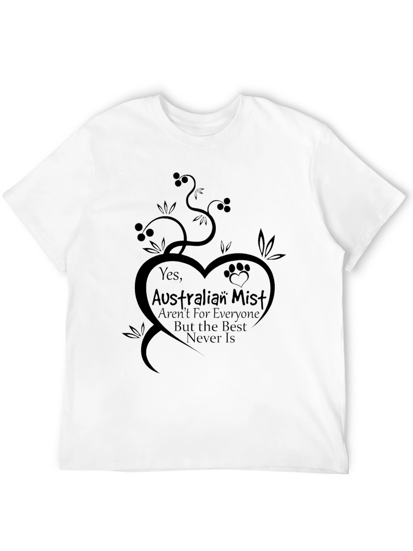 Australian Mist Cat Breed T-Shirt Heart Design