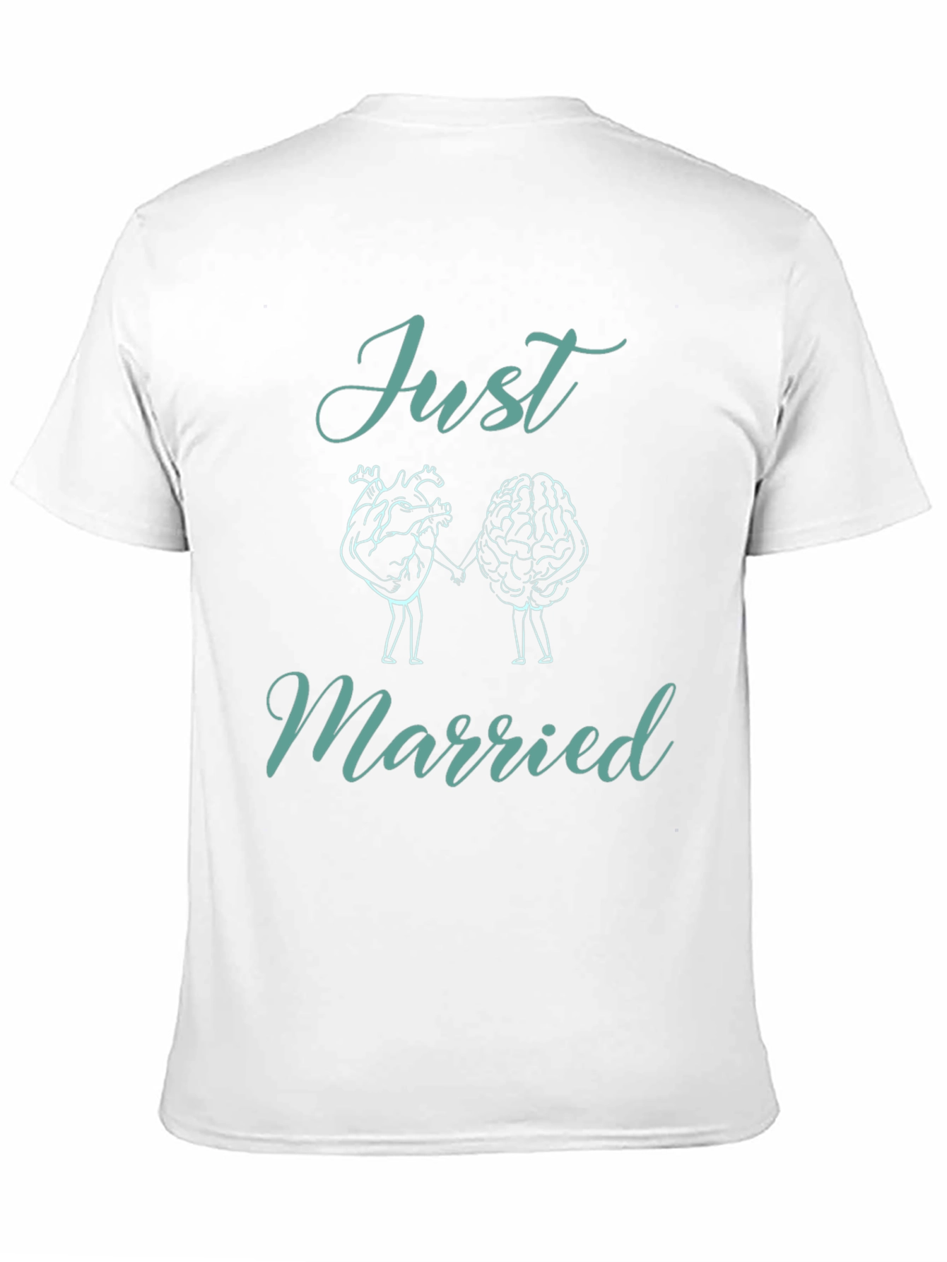 Just Married T-Shirt: Heart & Brain Design
