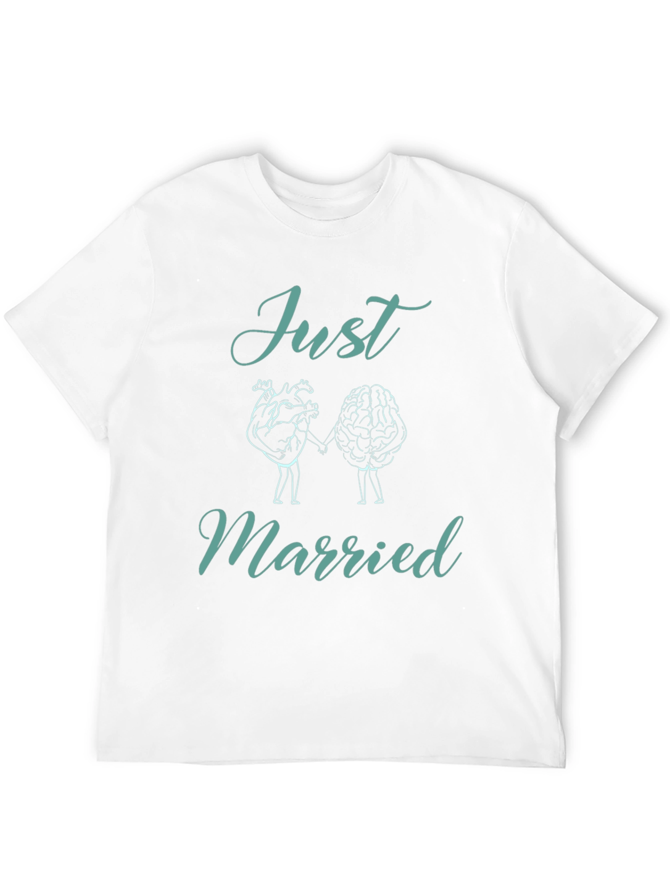 Just Married T-Shirt: Heart & Brain Design