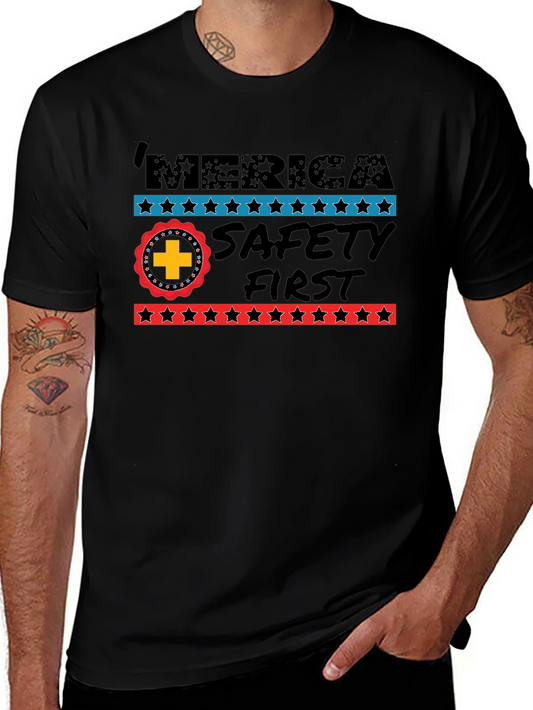 MERICA Safety First Graphic Print Tee