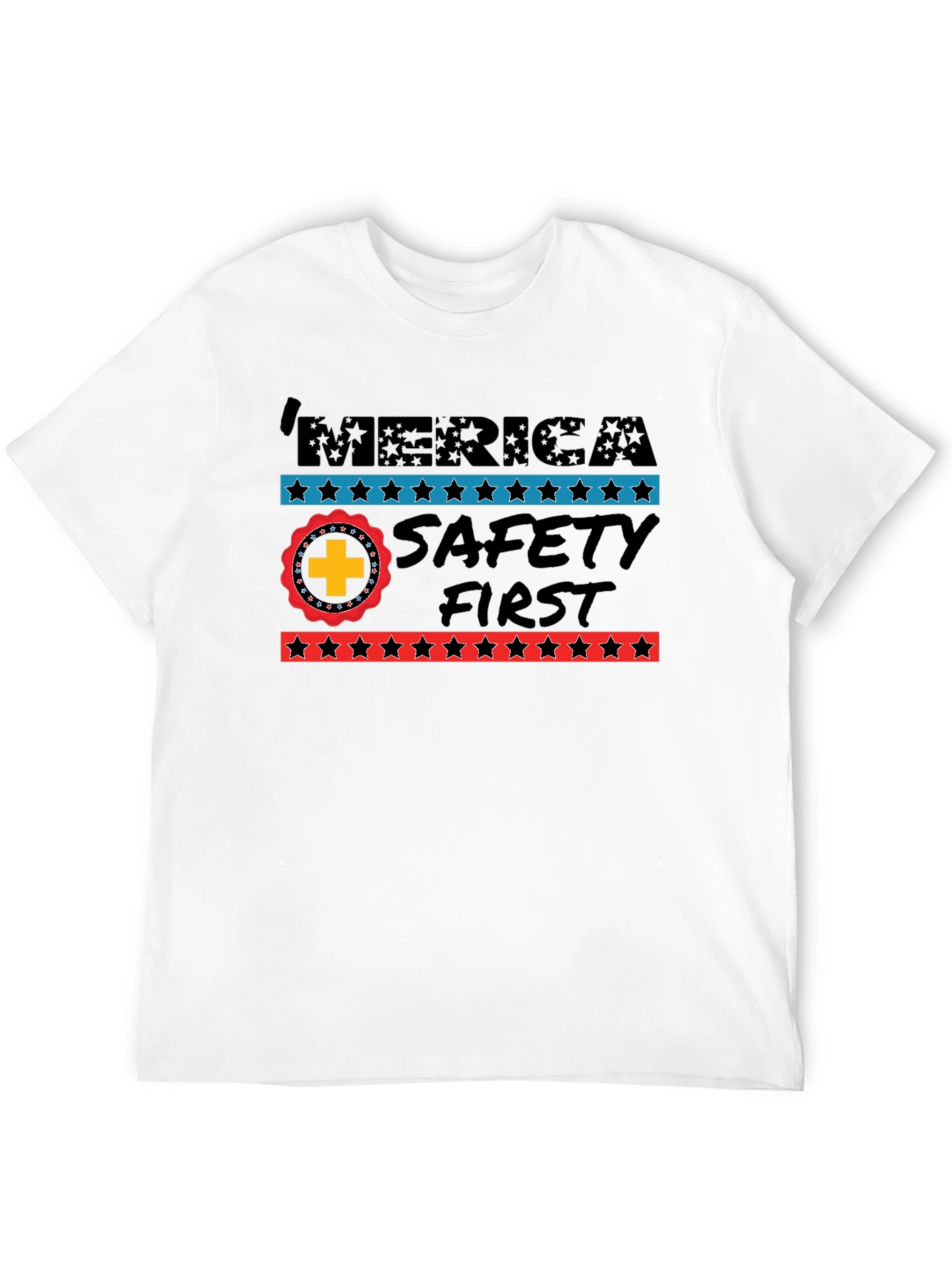 MERICA Safety First Graphic Print Tee