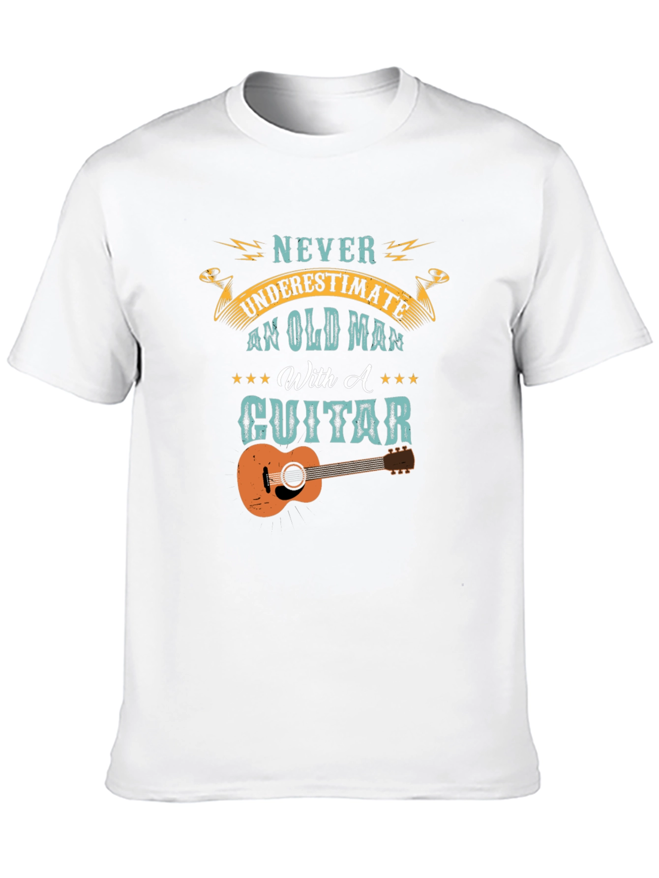 Old Man With A Guitar Graphic Tee - Black