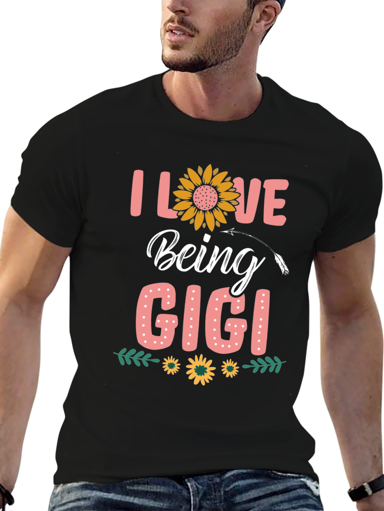 I Love Being Gigi T-Shirt Sunflower Design