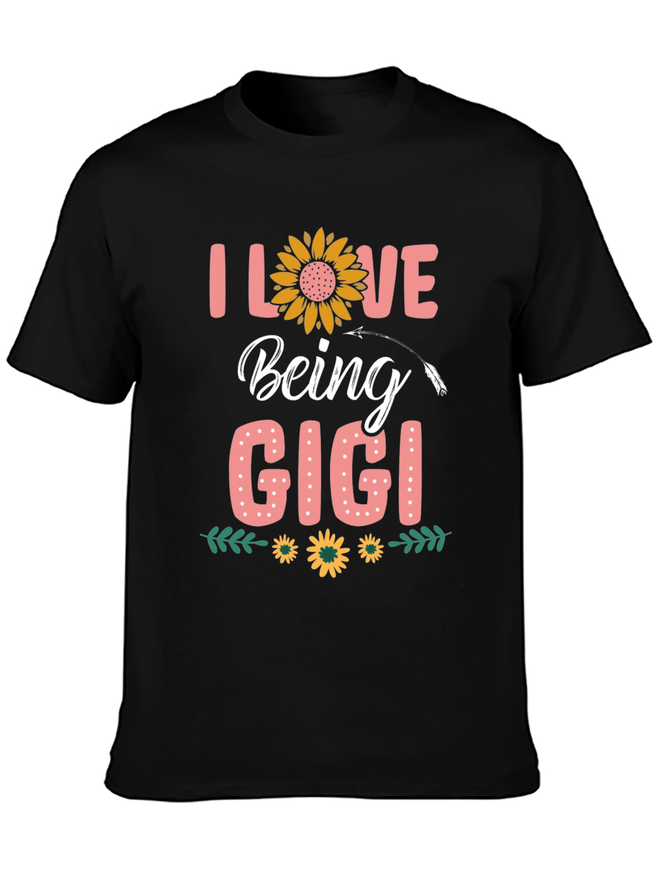 I Love Being Gigi T-Shirt Sunflower Design