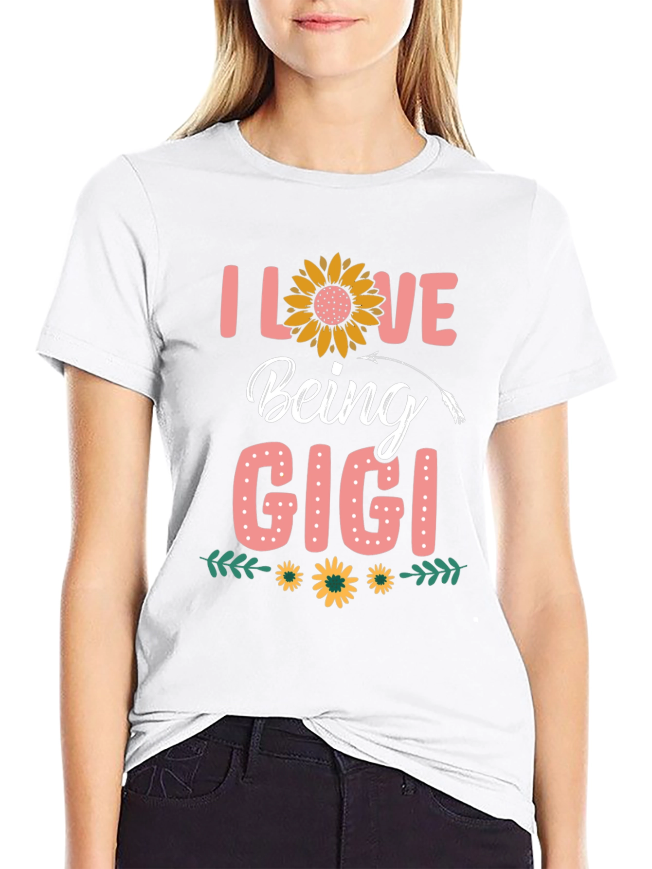I Love Being Gigi T-Shirt Sunflower Design