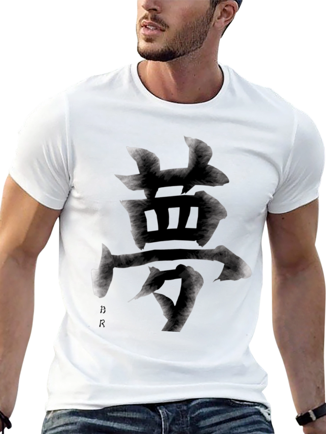 Brushstroke Symbol Graphic Tee - Black