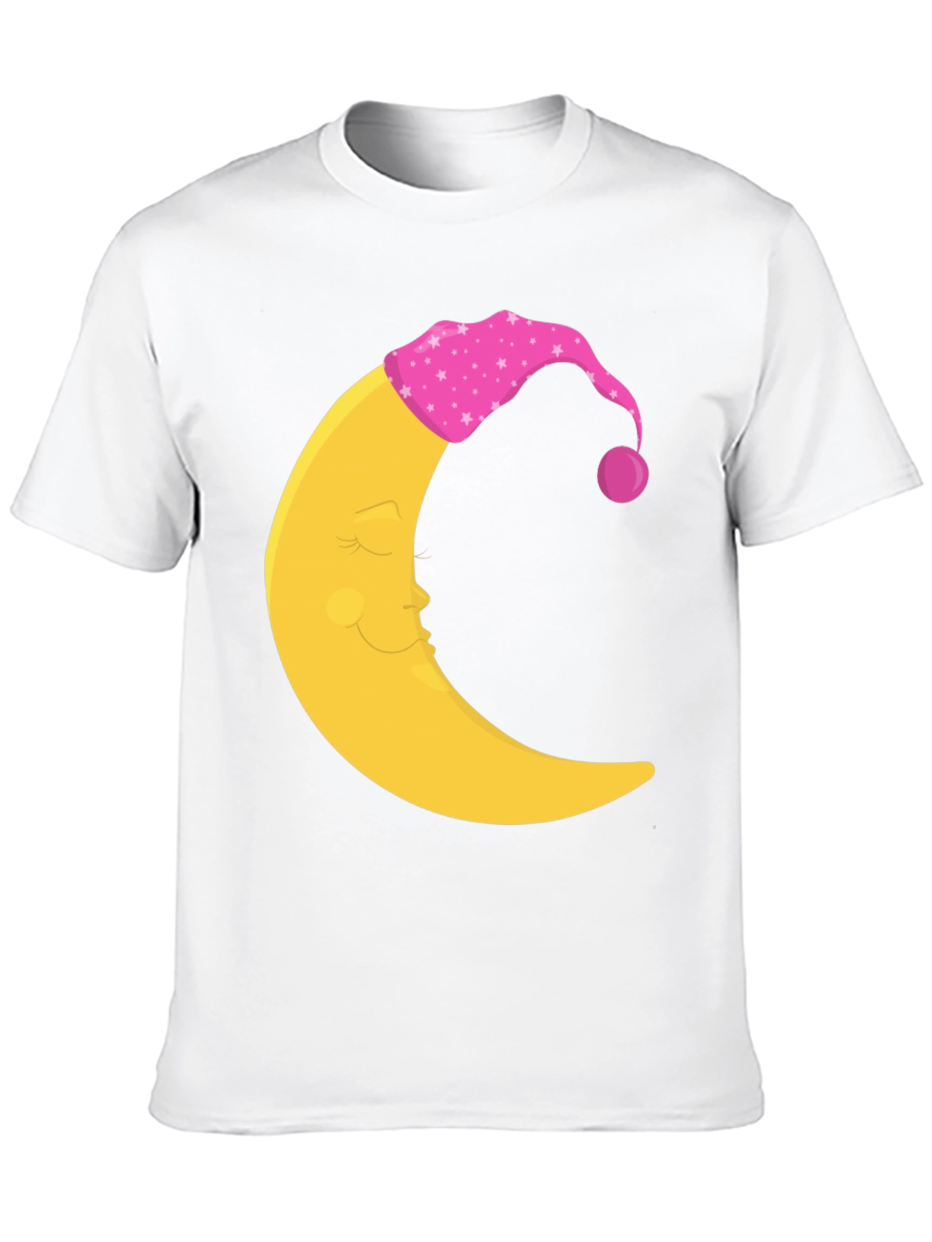 Sleepy Moon Graphic Tee - Black Cotton Comfort