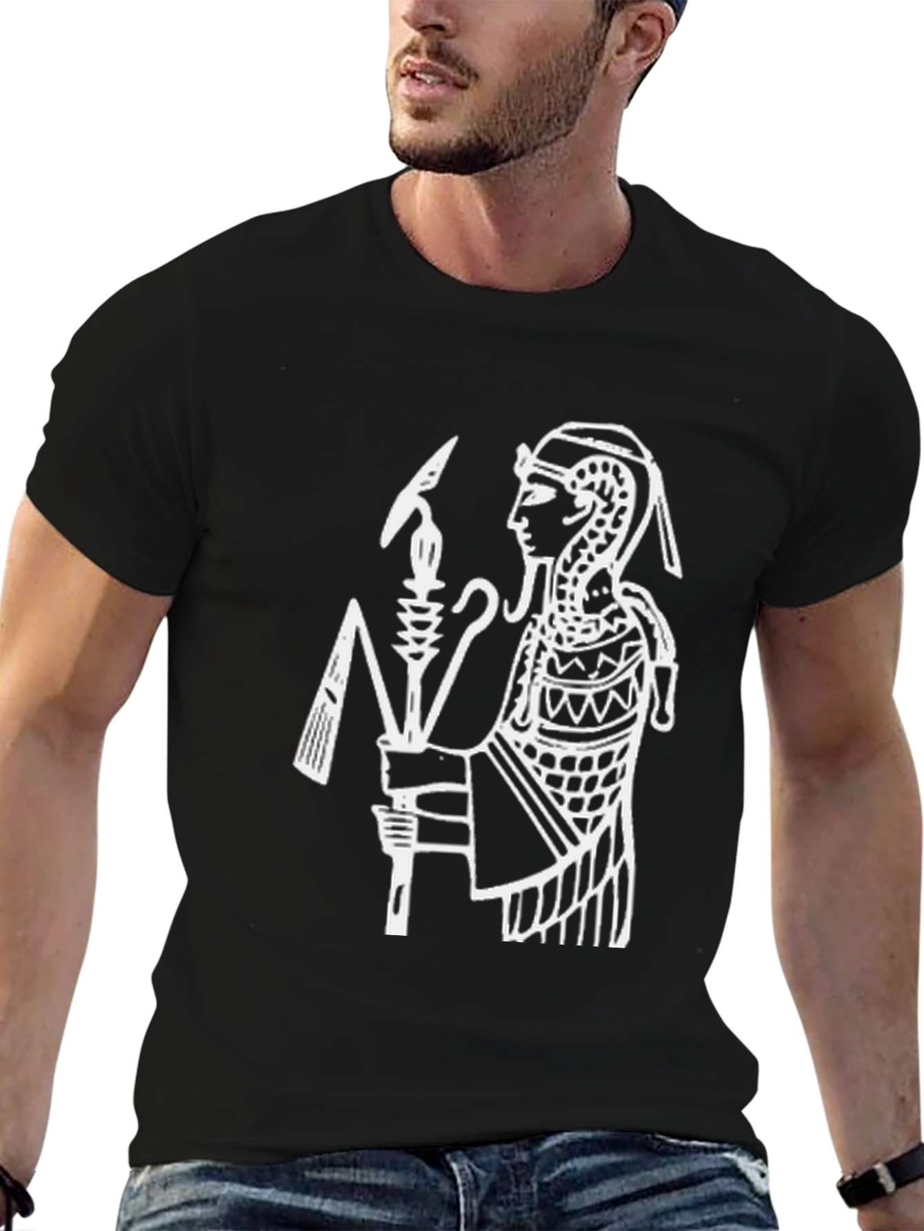Egyptian Pharaoh Graphic T-Shirt - Black Cotton Tee