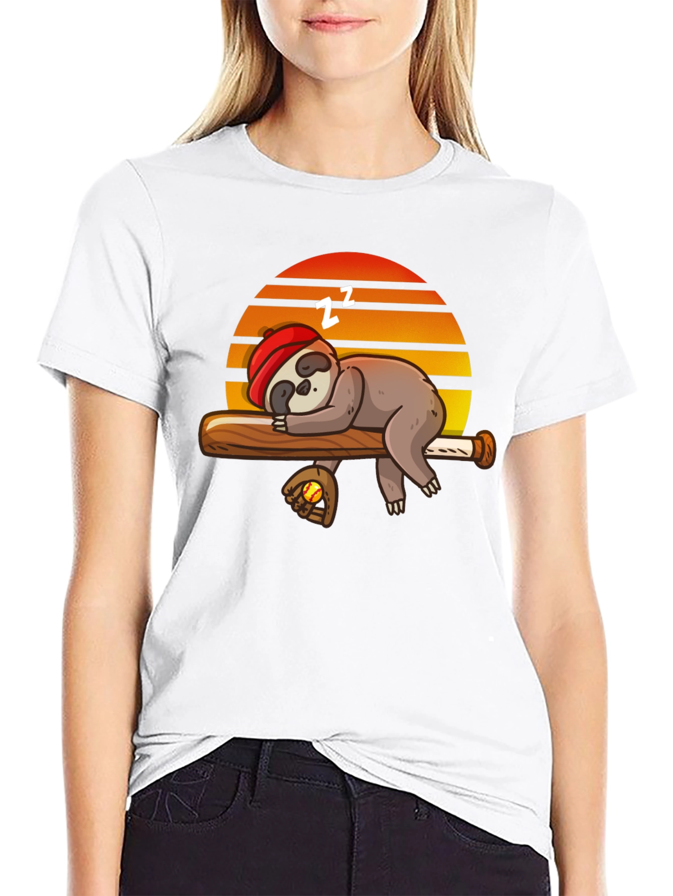 Sleeping Sloth Baseball T-Shirt