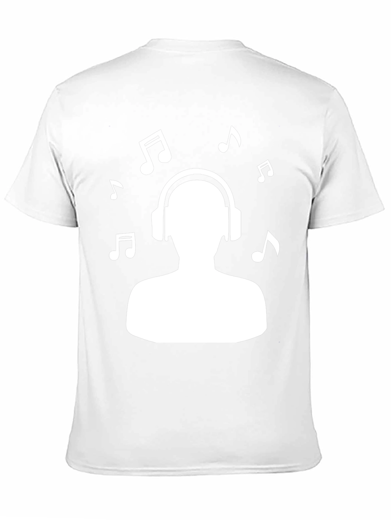 Music Lover Graphic Tee - Headphones & Notes Design