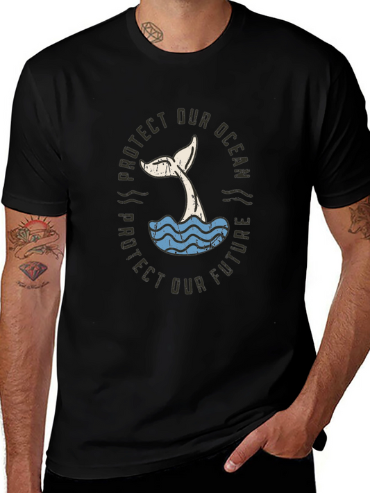 Protect Our Ocean Whale Tail Graphic Tee