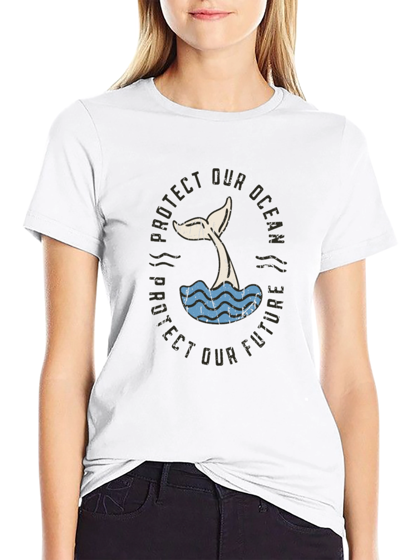 Protect Our Ocean Whale Tail Graphic Tee