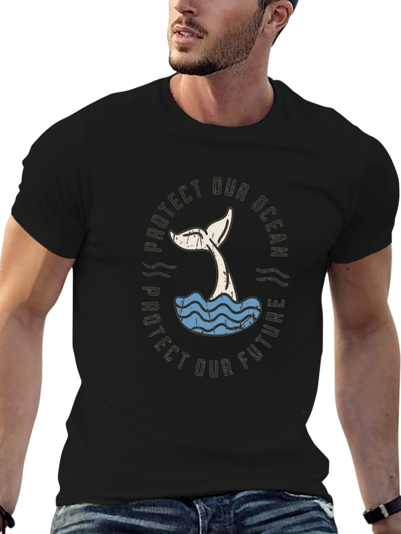 Protect Our Ocean Whale Tail Graphic Tee