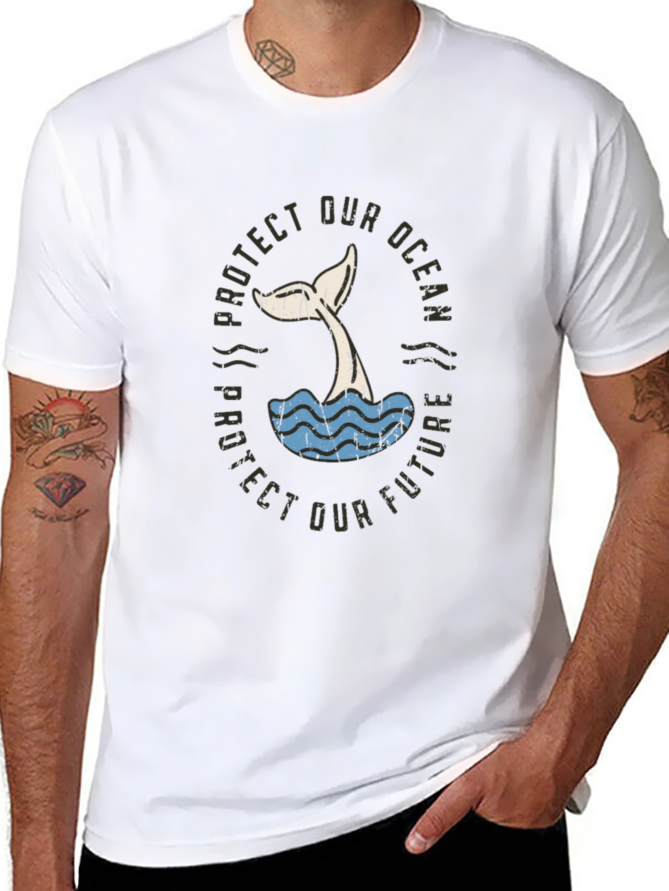 Protect Our Ocean Whale Tail Graphic Tee