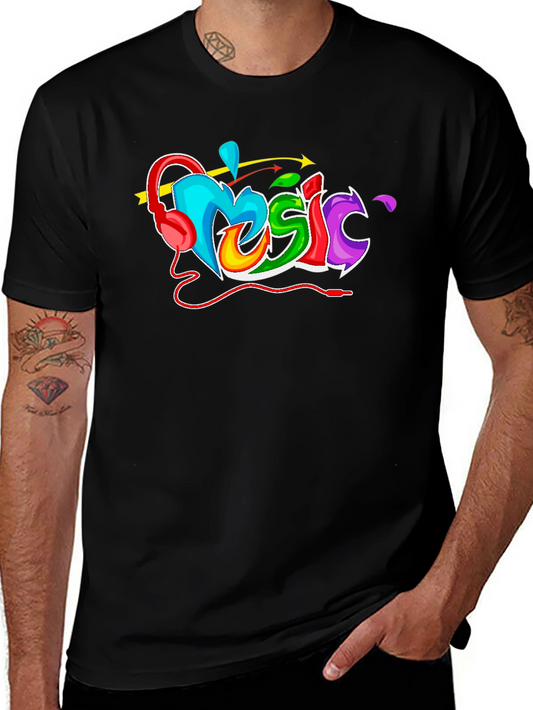 Colorful Music Graphic T-Shirt