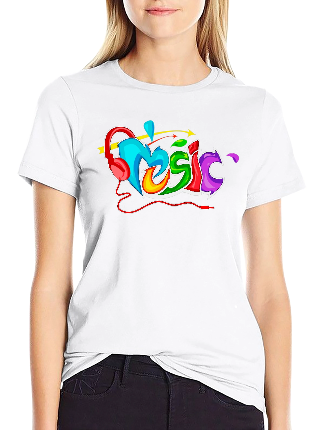 Colorful Music Graphic T-Shirt