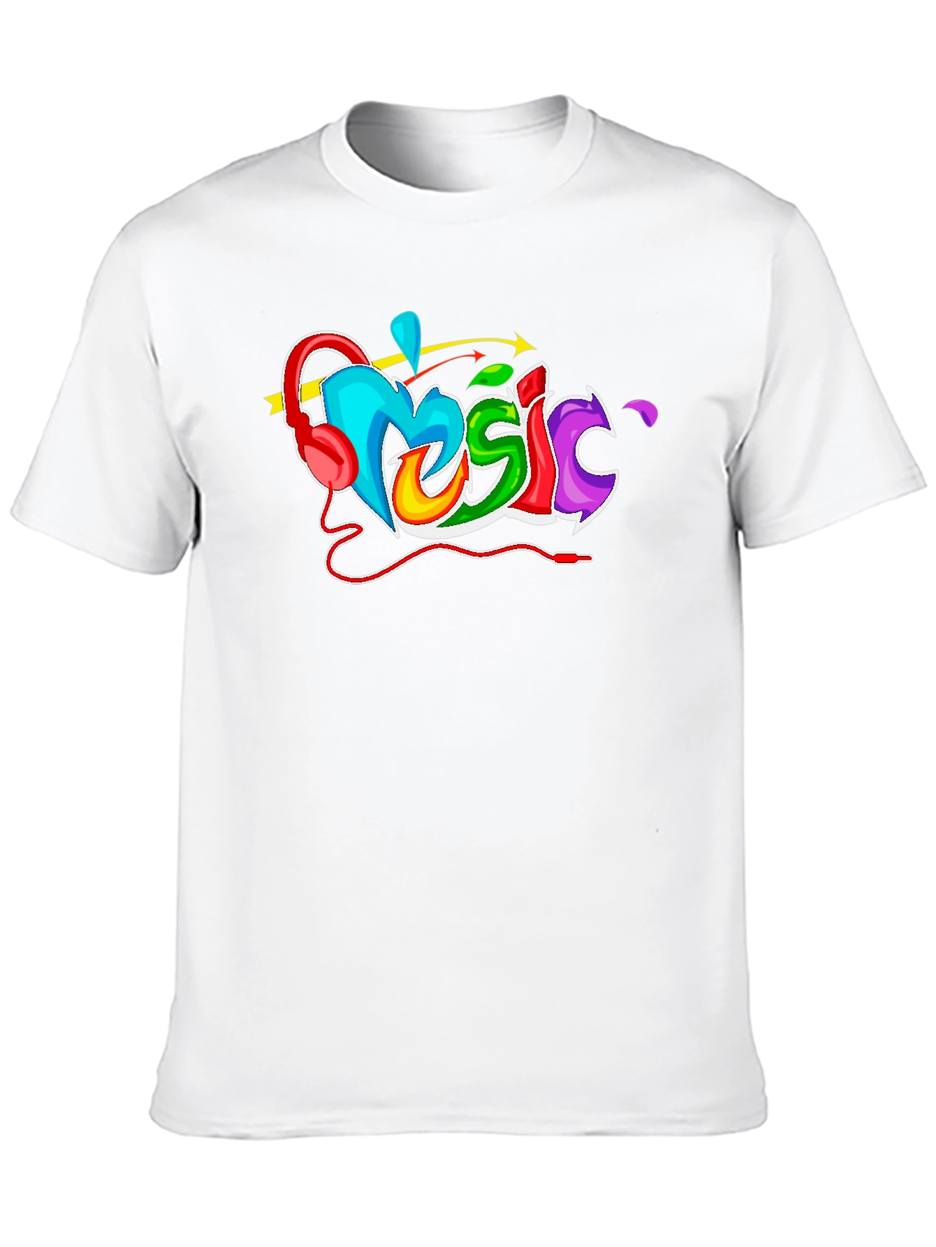Colorful Music Graphic T-Shirt