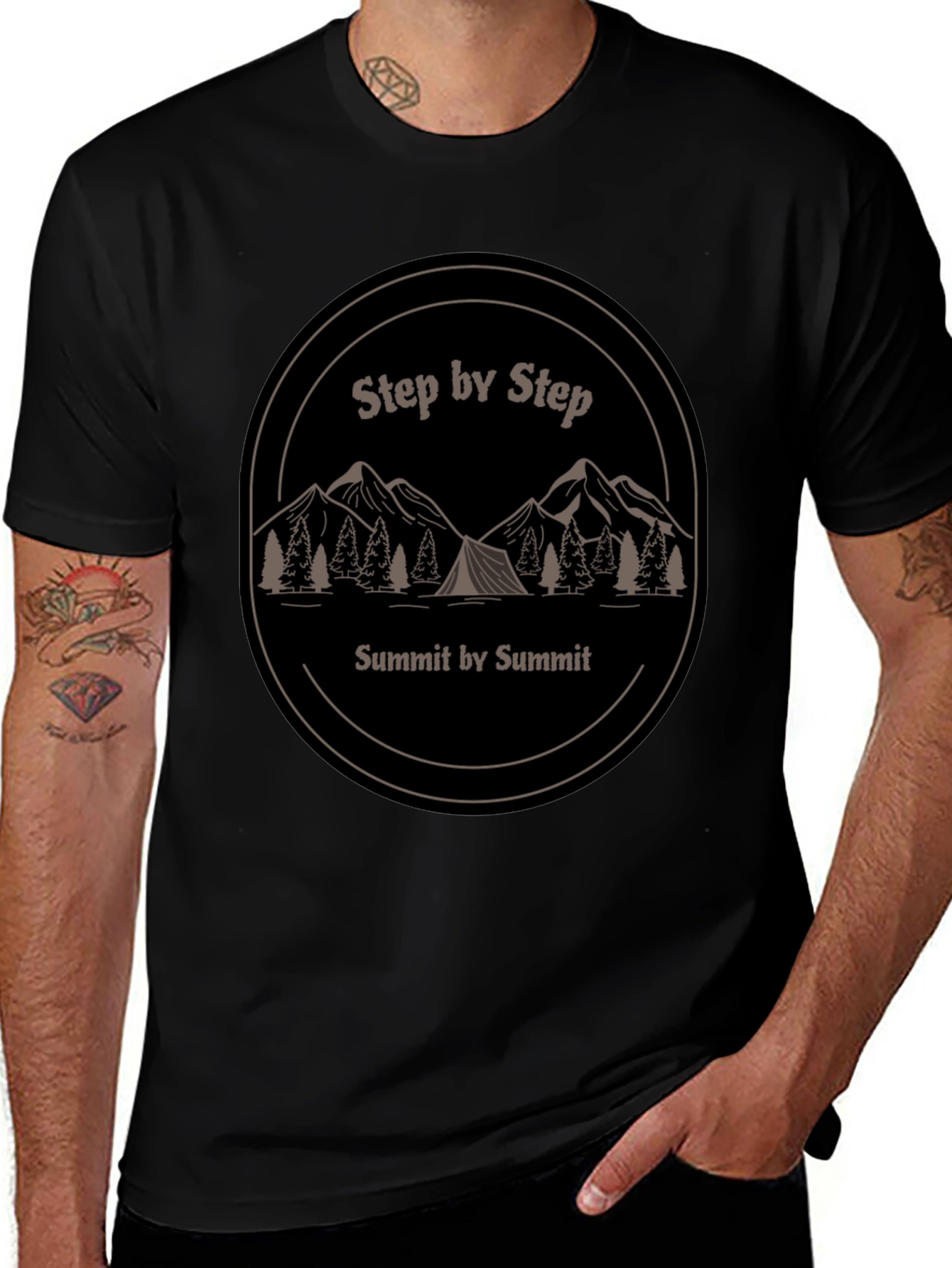 Step By Step Summit T-Shirt - Adventure Awaits!