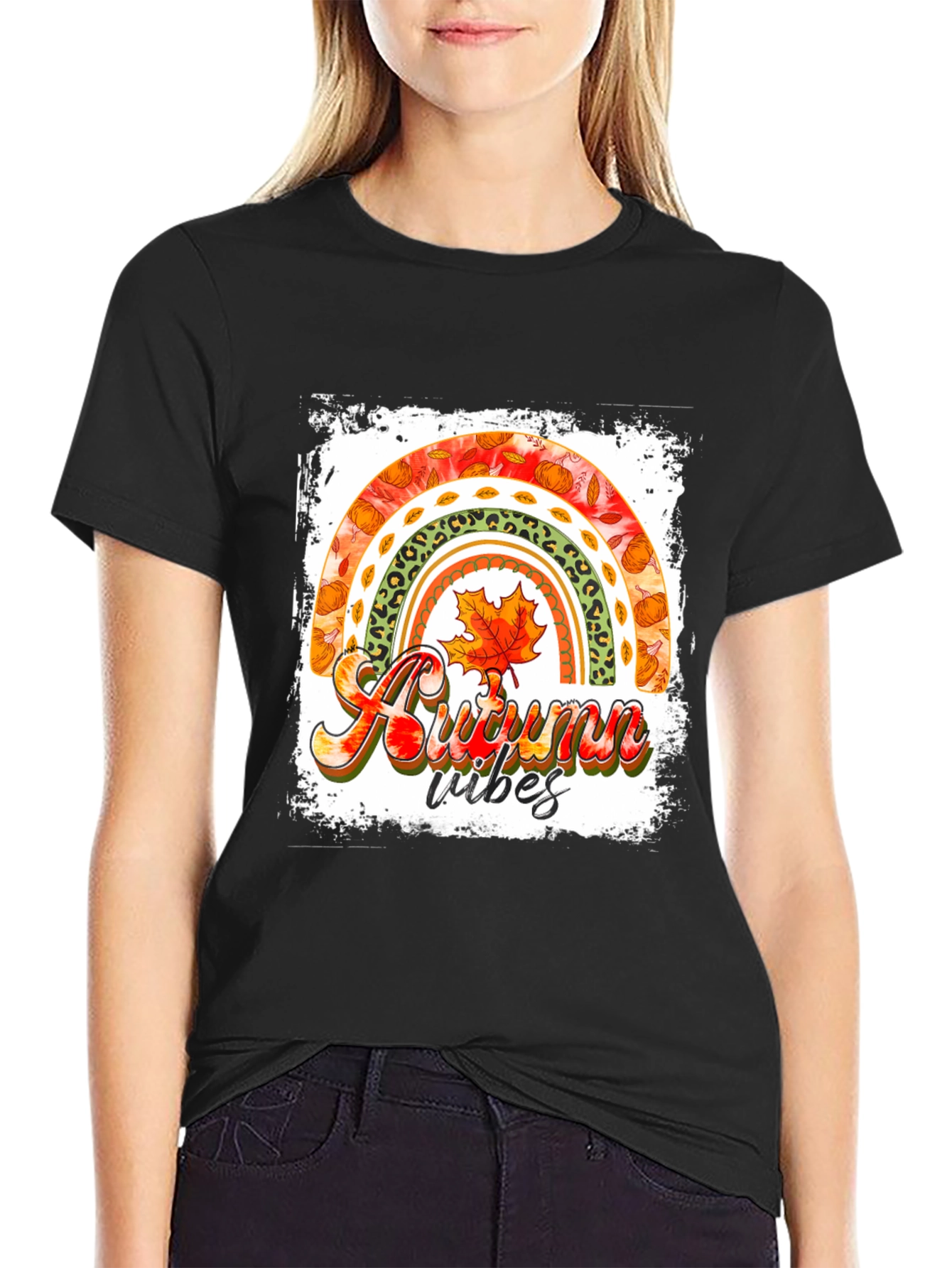 Autumn Vibes Rainbow Graphic Tee
