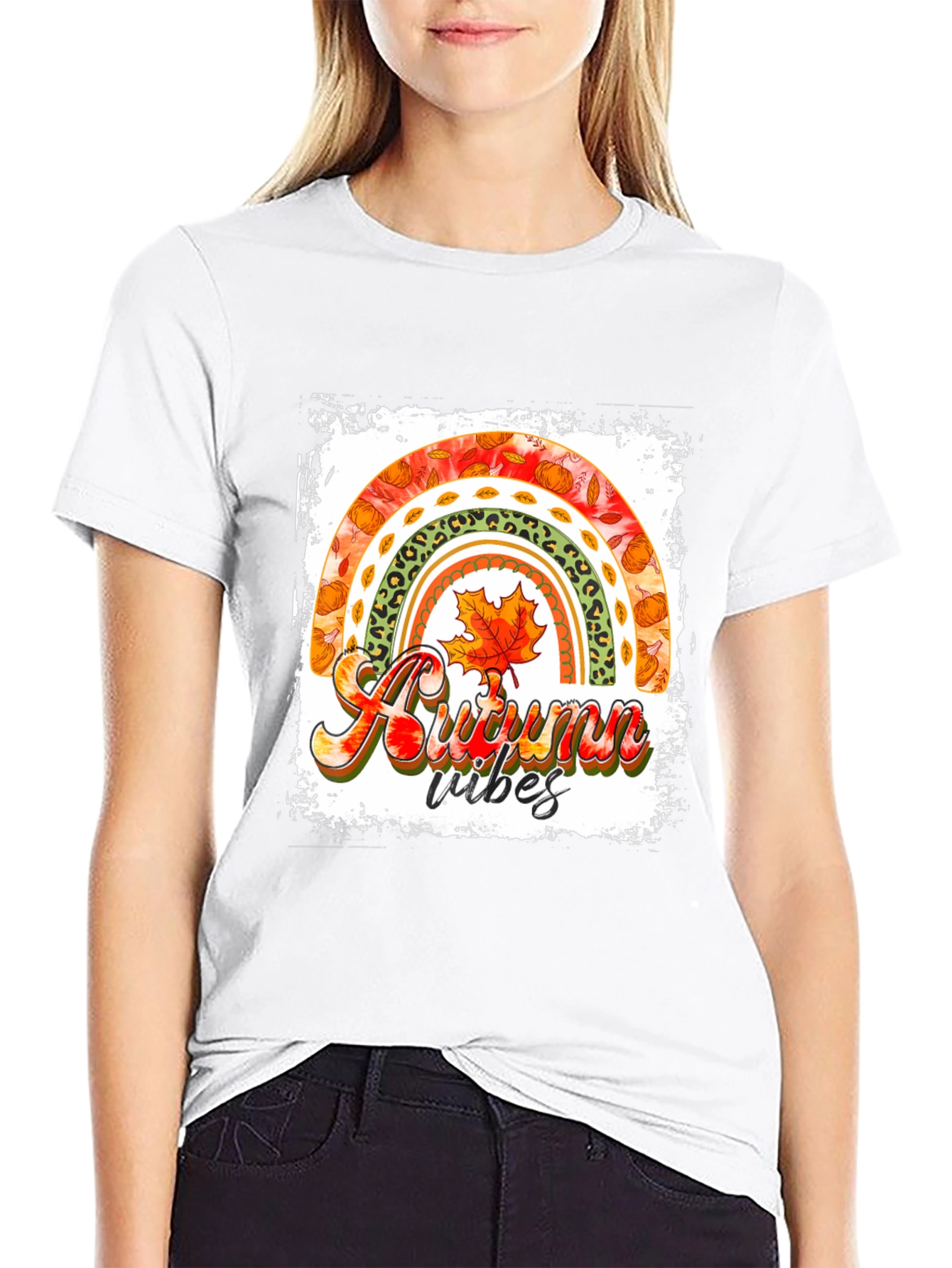 Autumn Vibes Rainbow Graphic Tee