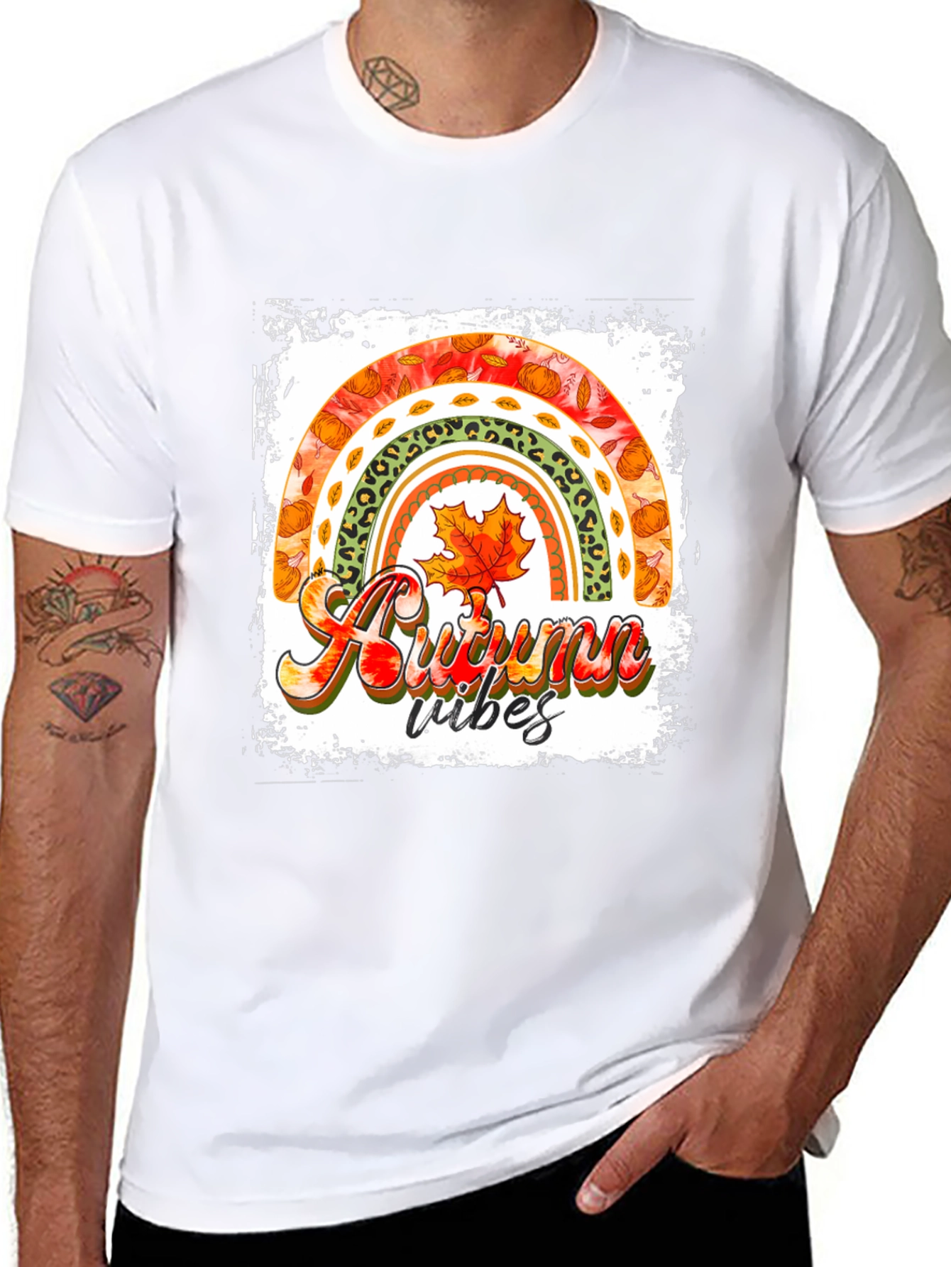 Autumn Vibes Rainbow Graphic Tee
