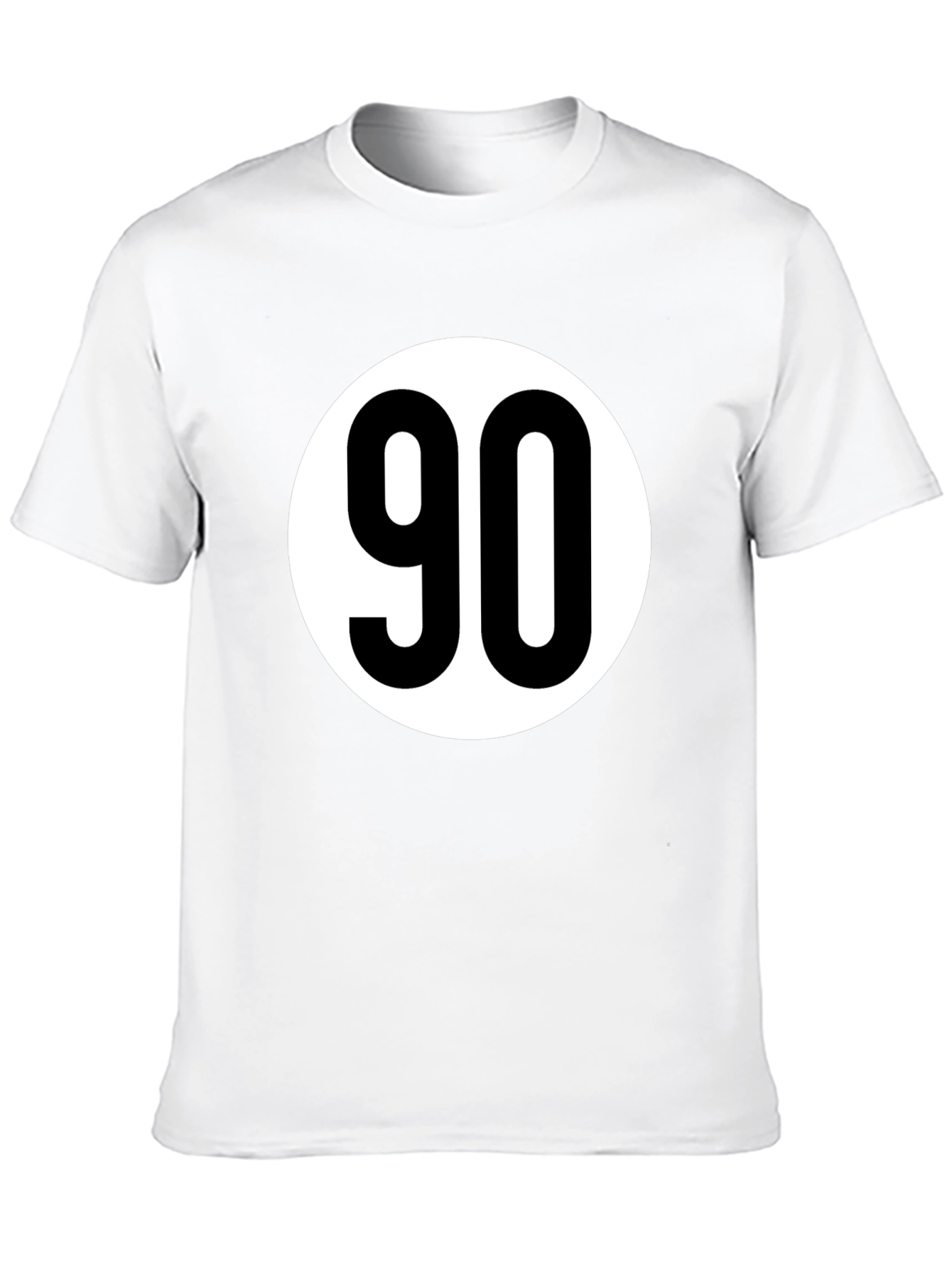 Black T-Shirt with White 90 Design