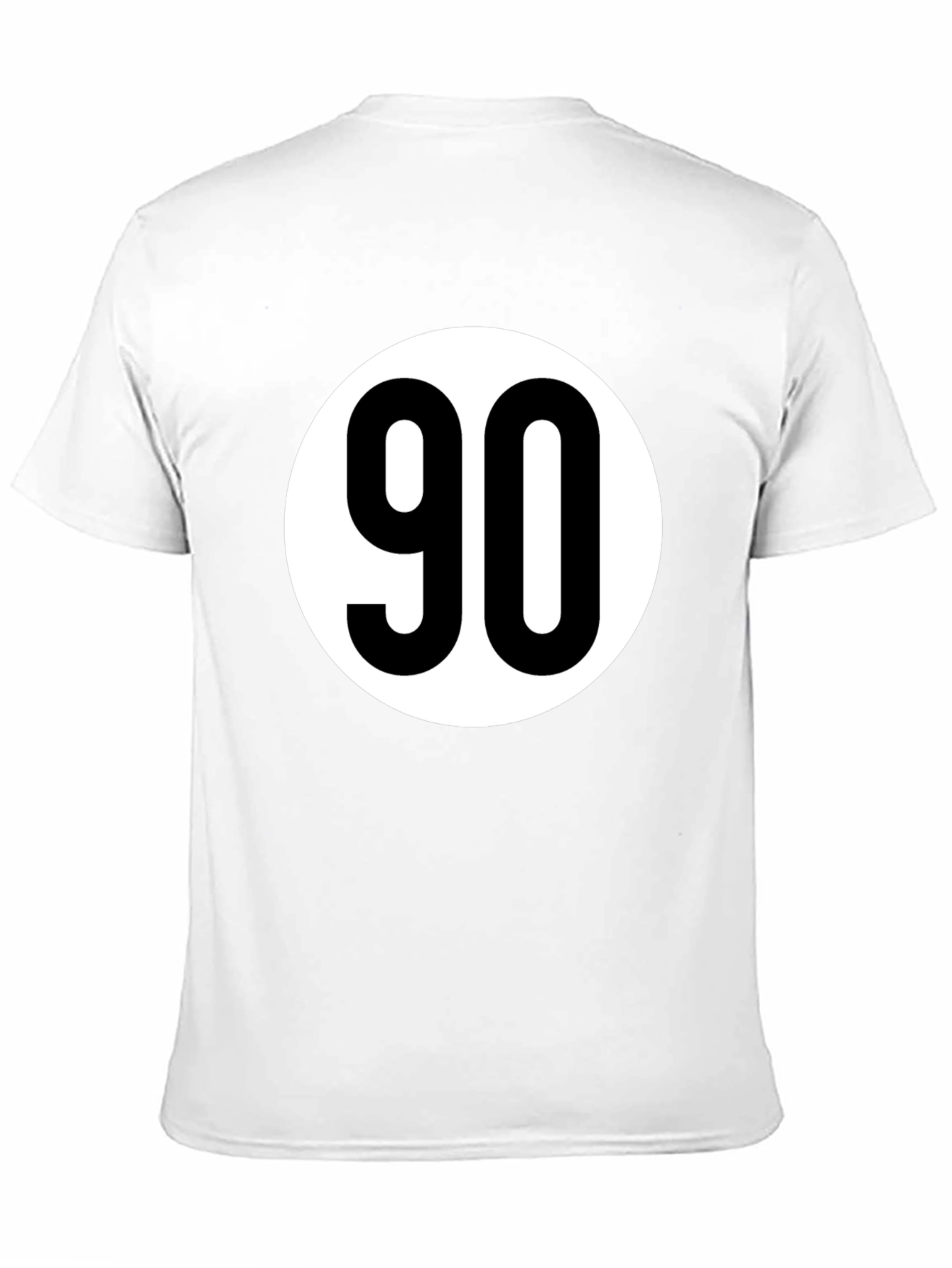 Black T-Shirt with White 90 Design